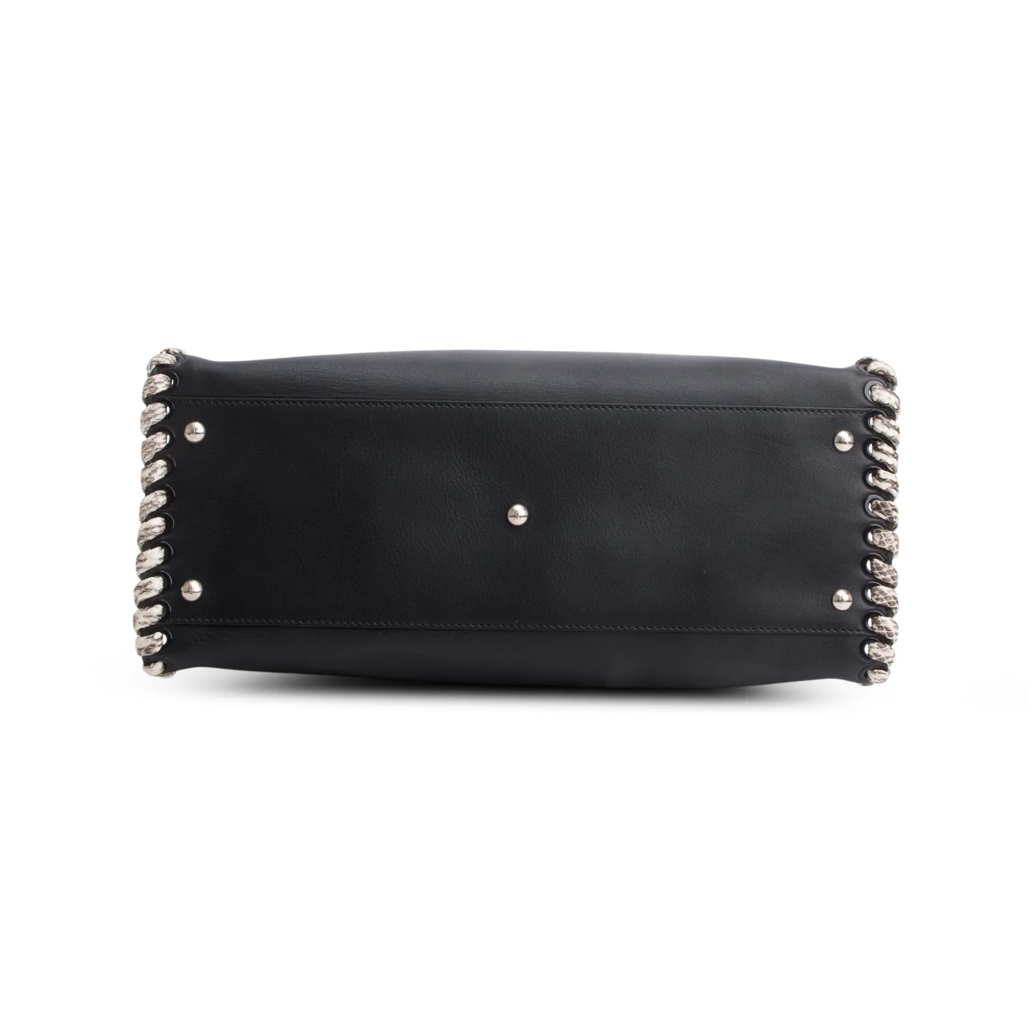 Fendi Black Nappa Leather Python Lace Up Large Peekaboo w/ Receipt - Image 5