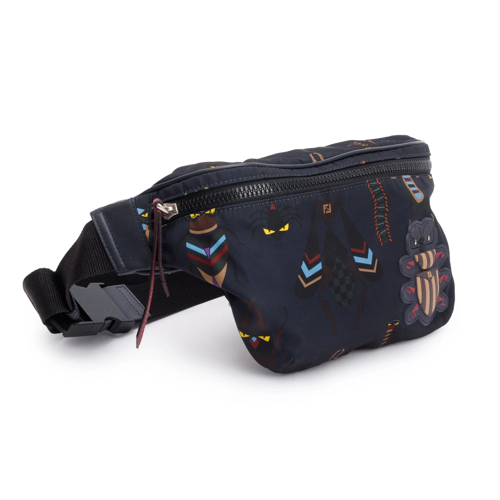 Fendi Black Nylon Bugs Motif Belt Bag - Image 2