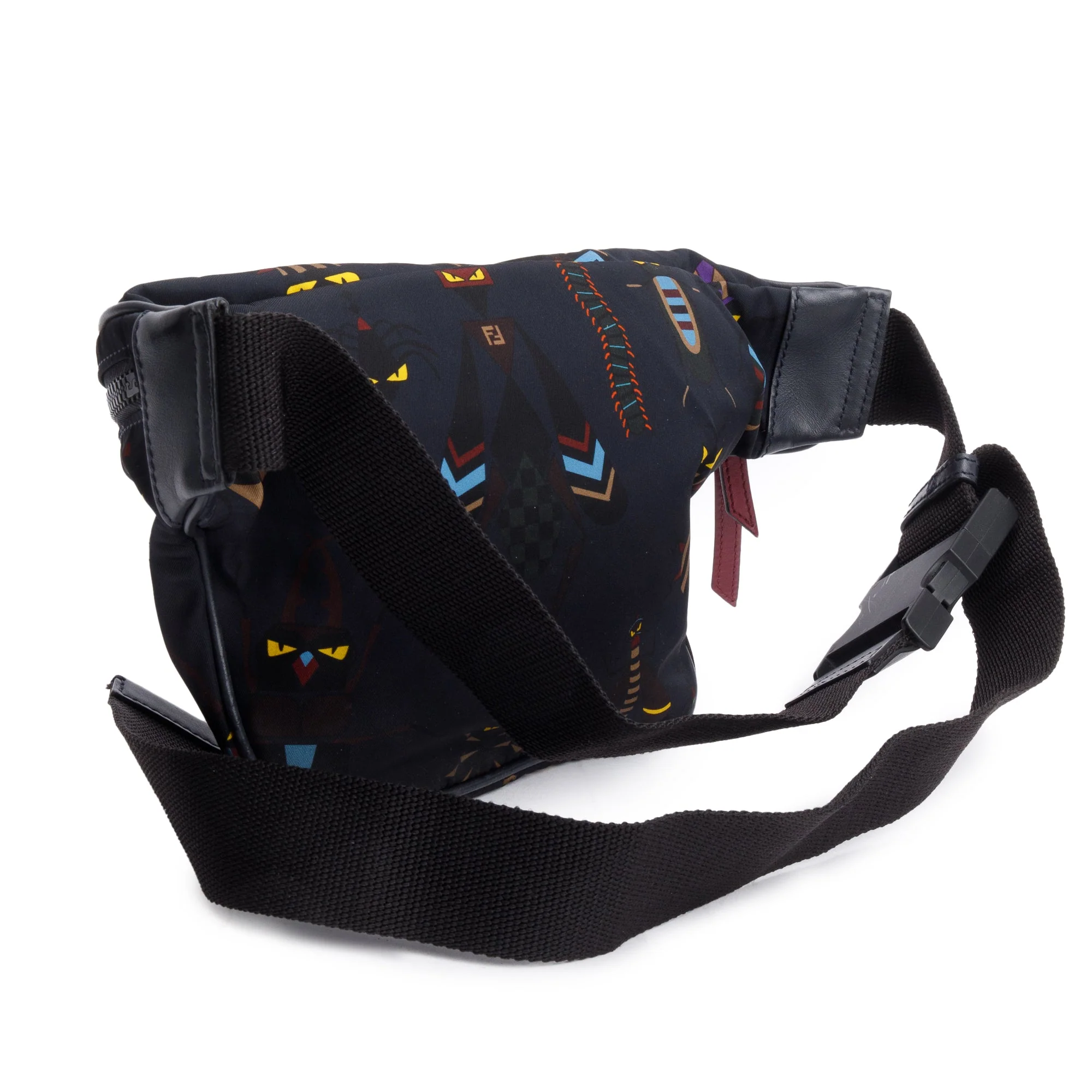 Fendi Black Nylon Bugs Motif Belt Bag - Image 4