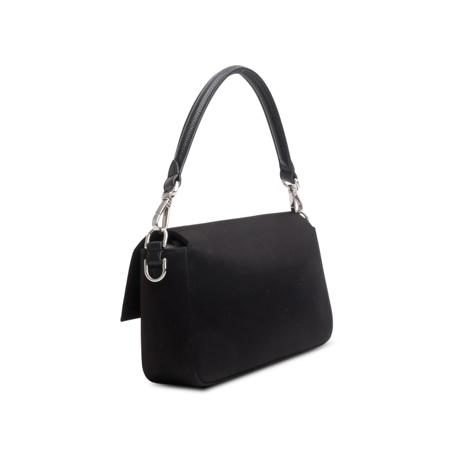 Fendi Black Satin Karung Crystal Baguette - Image 5