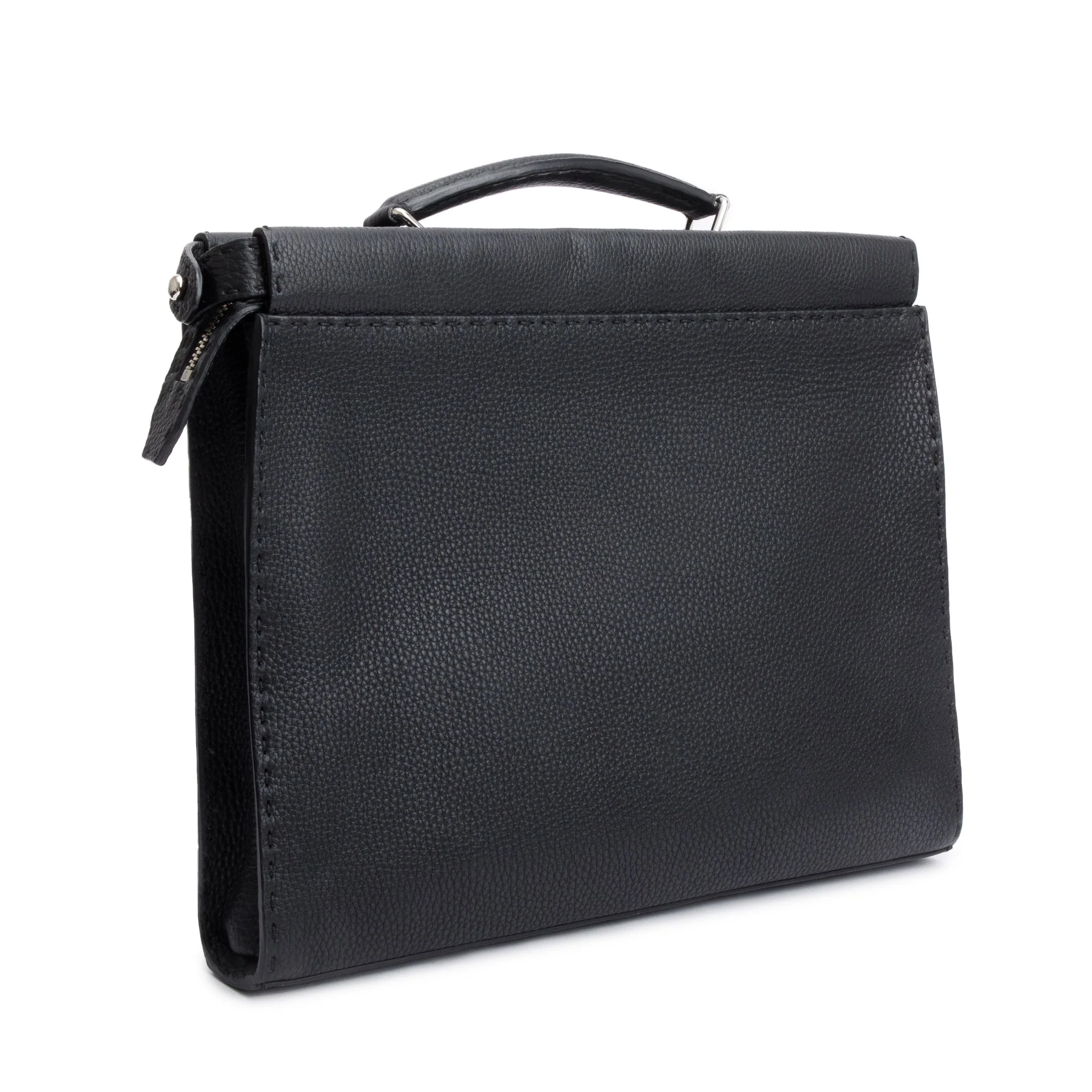 Fendi Black Selleria Leather Monster Peekaboo ISeeU Medium Briefcase w/ Strap - Image 4