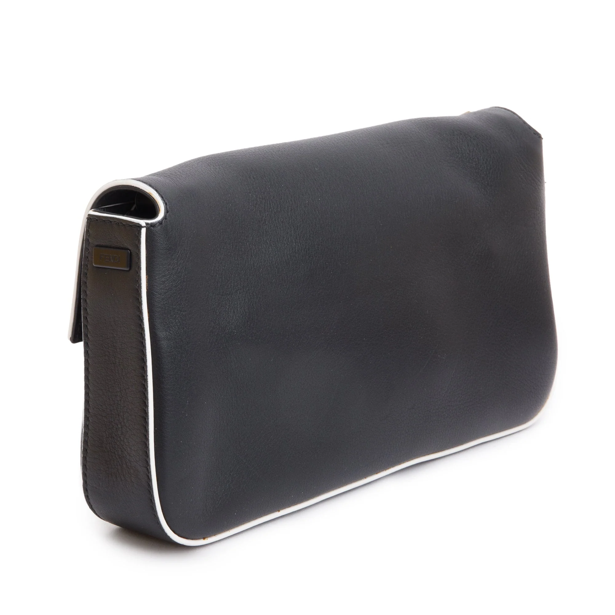 Fendi Black/Yellow Calf Leather Monster Eye Convertible Baguette Bag w/ Strap & Box - Image 6