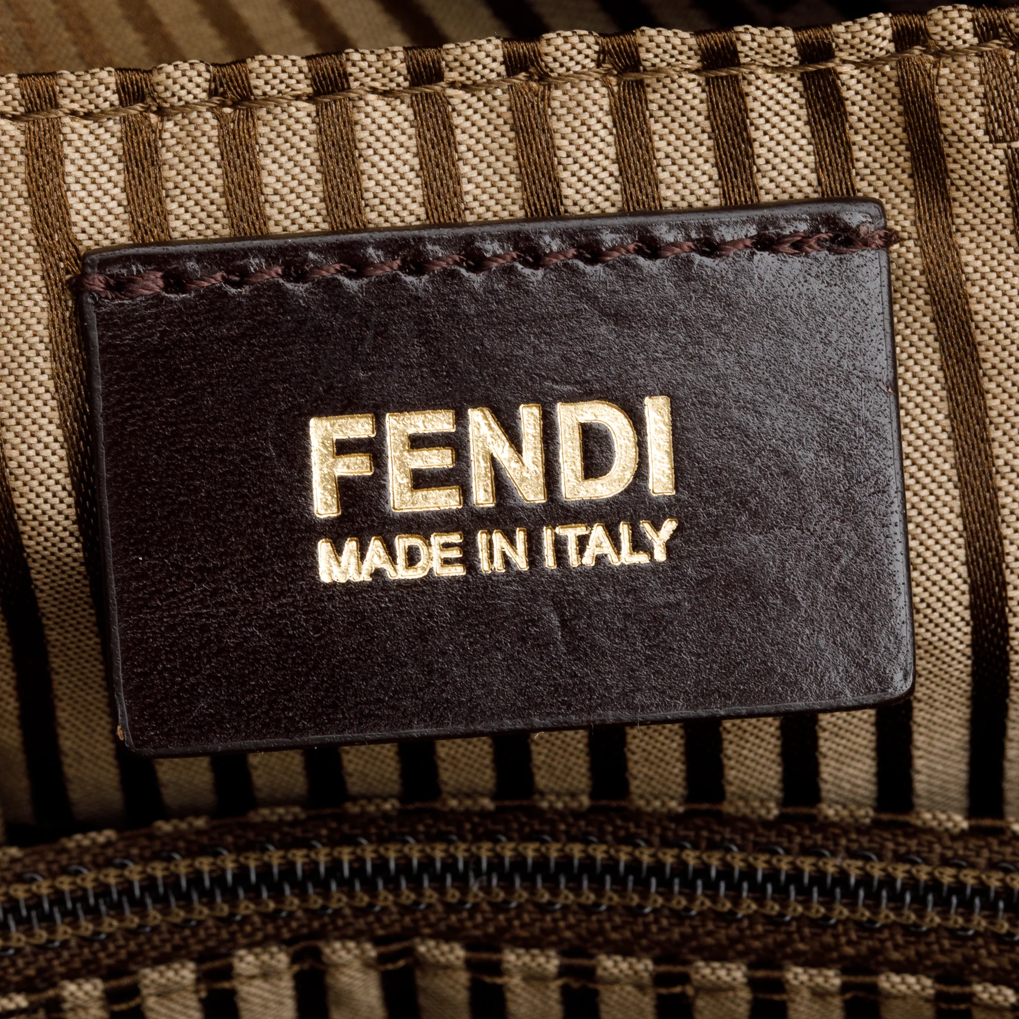 Fendi Brown/Black Calfskin Leather Mediu Chameleon Tote w/ Strap - Image 8
