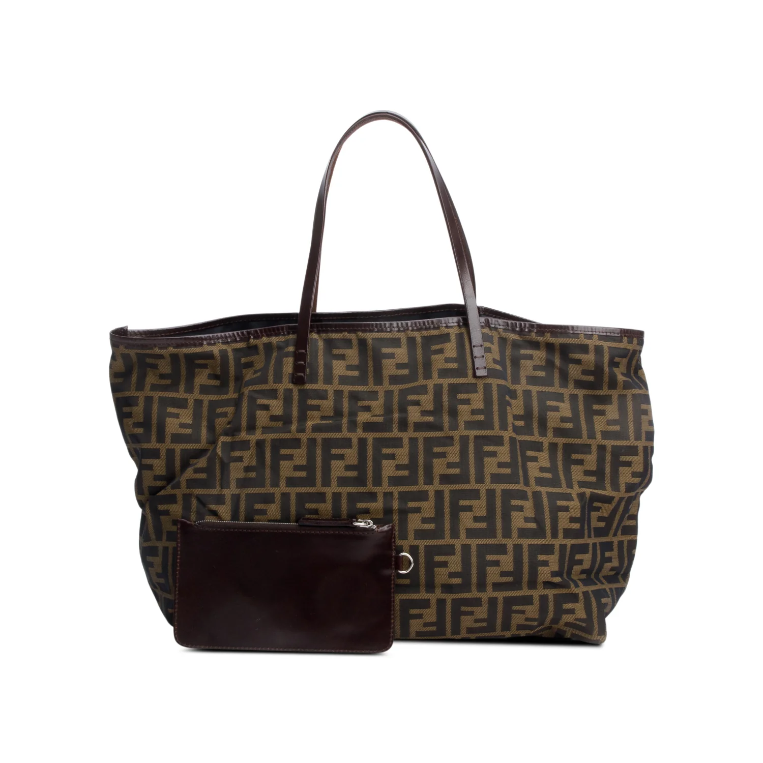Fendi Brown FF Zucca Canvas Medium Roll Tote w/ Pouch - Image 2
