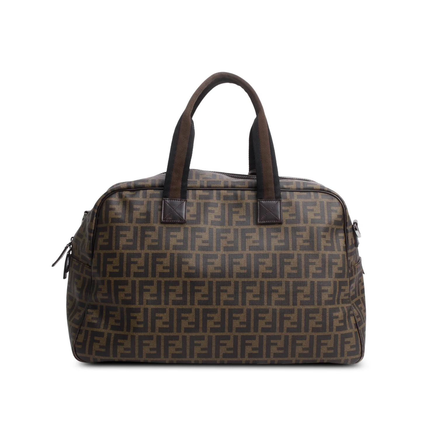 Fendi Brown FF Zucca Coated Canvas Duffle Bag w/ Strap - Image 5