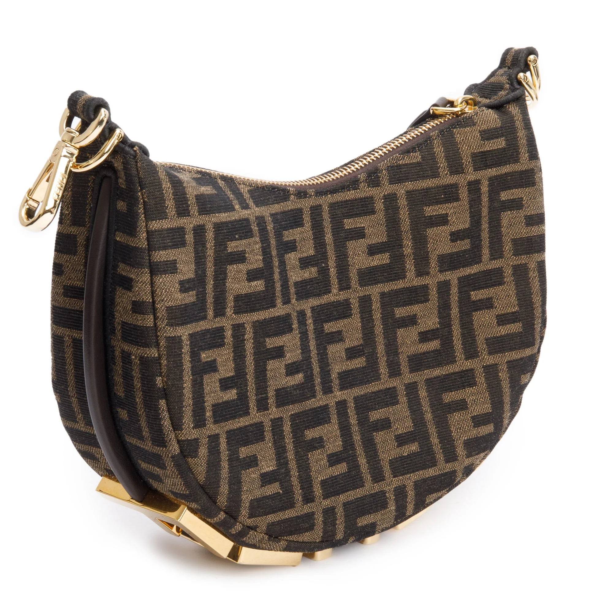 Fendi Brown FF Zucca Jacquard Mini Fendigraphy Bag - Image 6