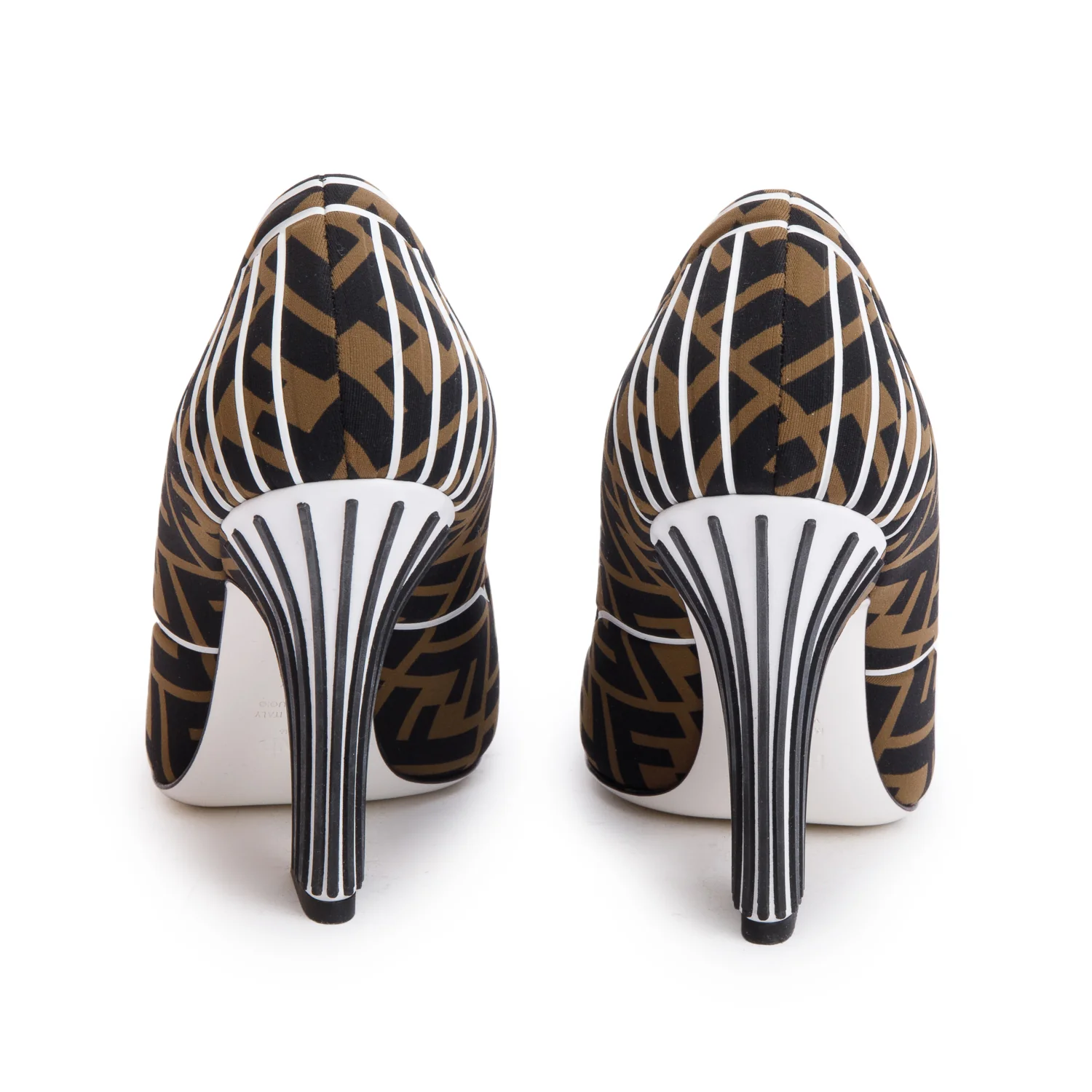 Fendi Brown FFreedom Noprene Decollette Pumps, Size 38.5 w/ Box - Image 5
