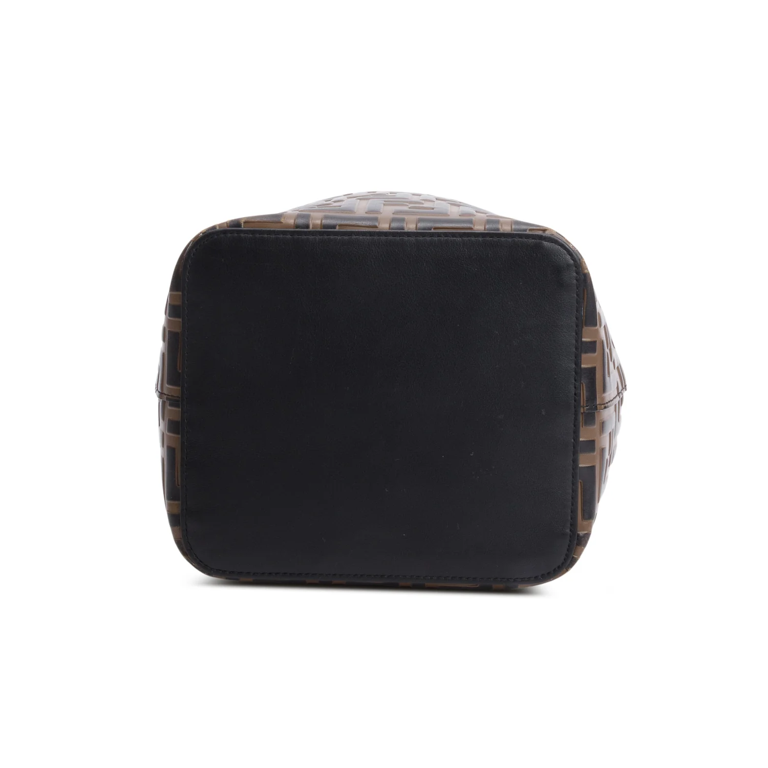 Fendi Brown Vitello Liberty FF 1974 Embossed Small Mon Tresor Bucket Bag w/ Strap - Image 7