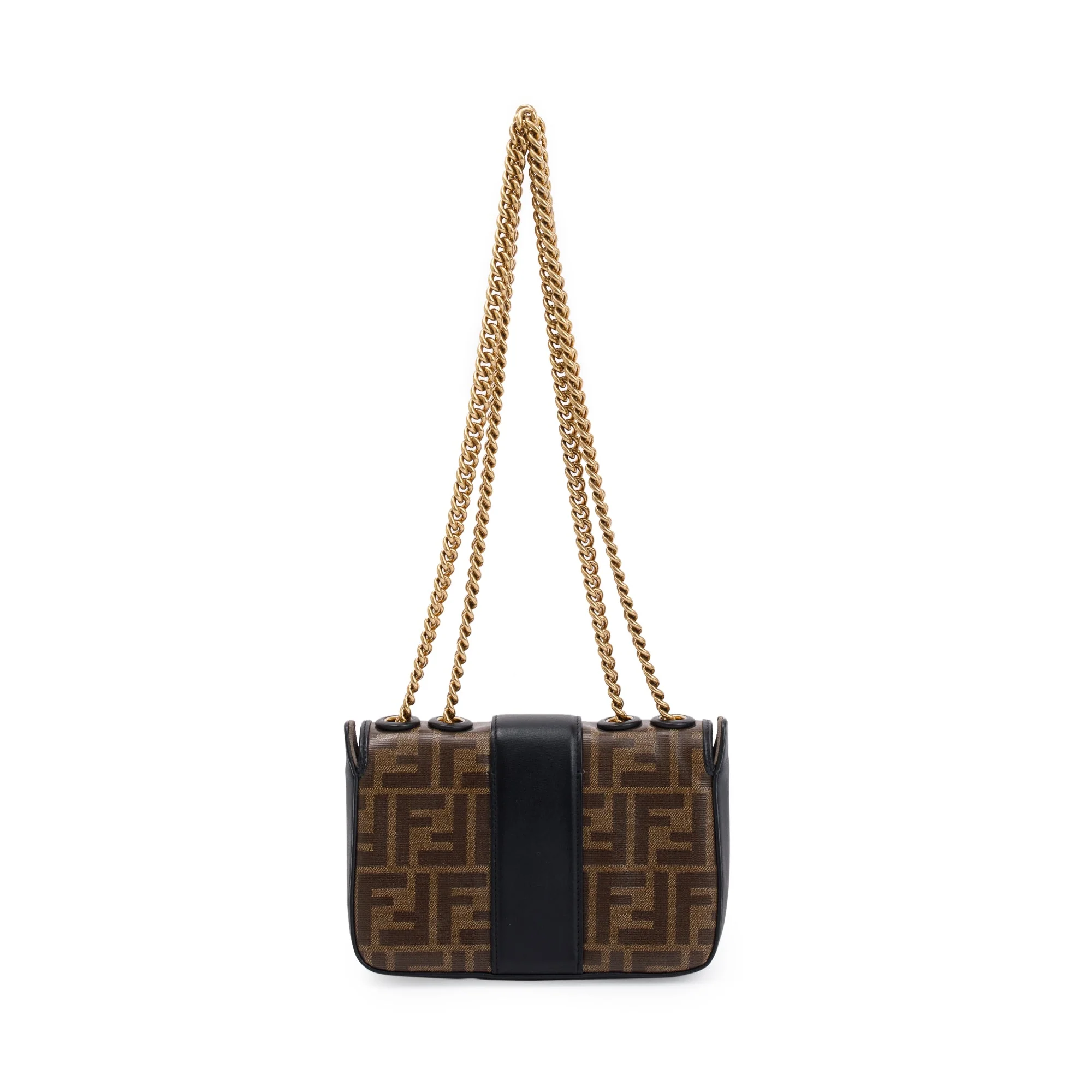 Fendi Brown Zucca Canvas Mini FF 1974 Logo Stamp Flap Shoulder Bag - Image 5