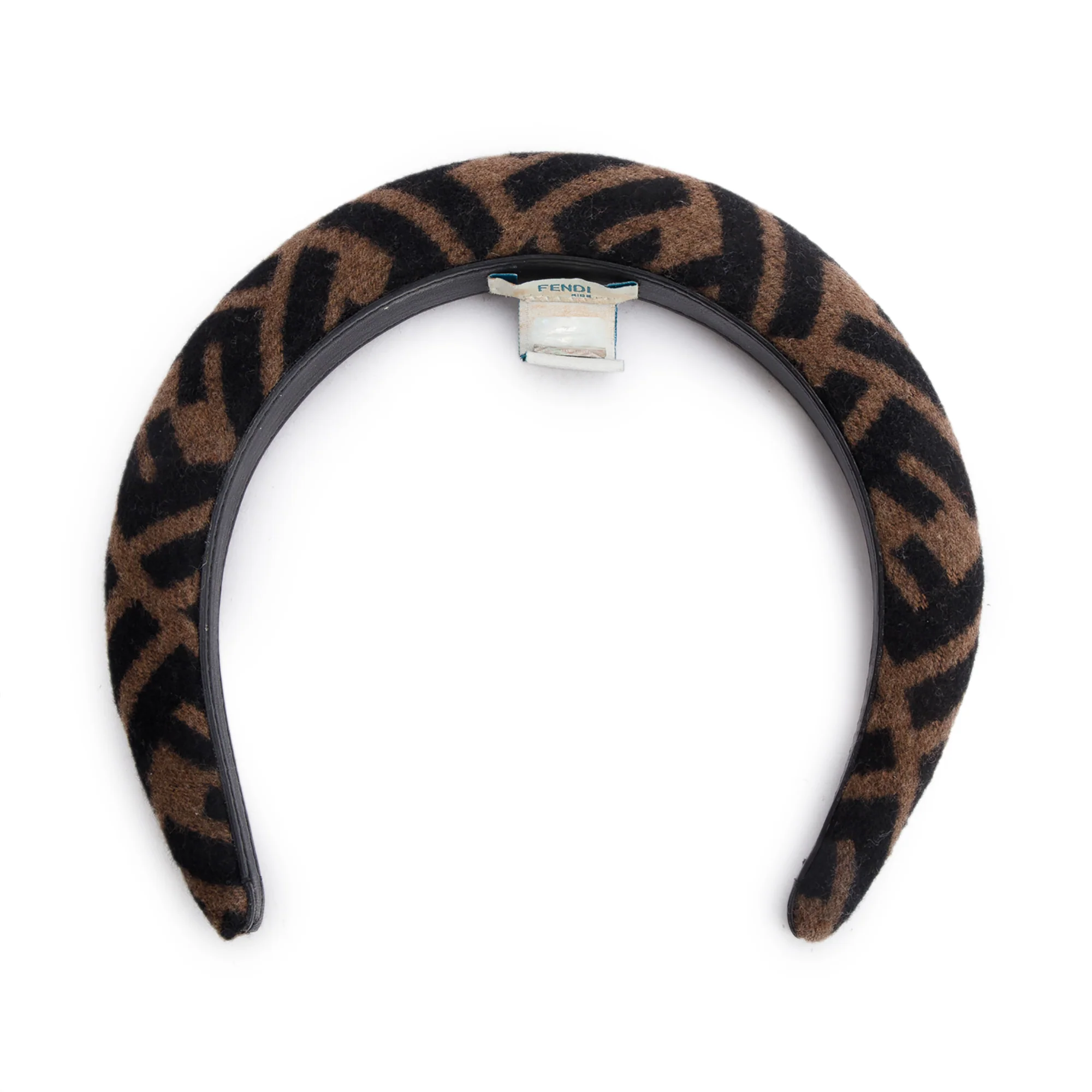 Fendi Brown Zucca FF Logo Wool Cashmere Headband