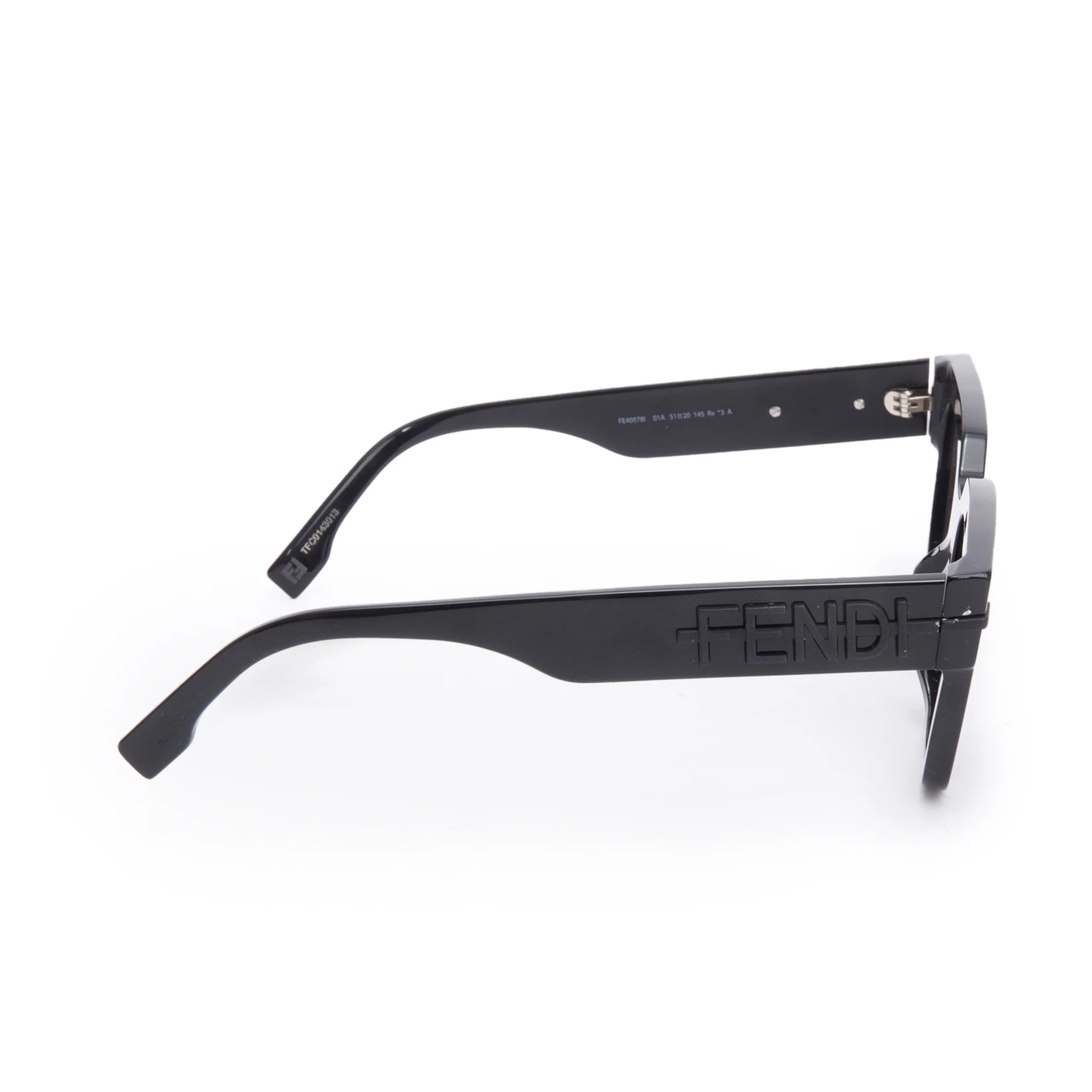 Fendi FE40078I Black Acetate Fendigraphy Square Sunglasses w/ Box & Authenticity Card - Image 3