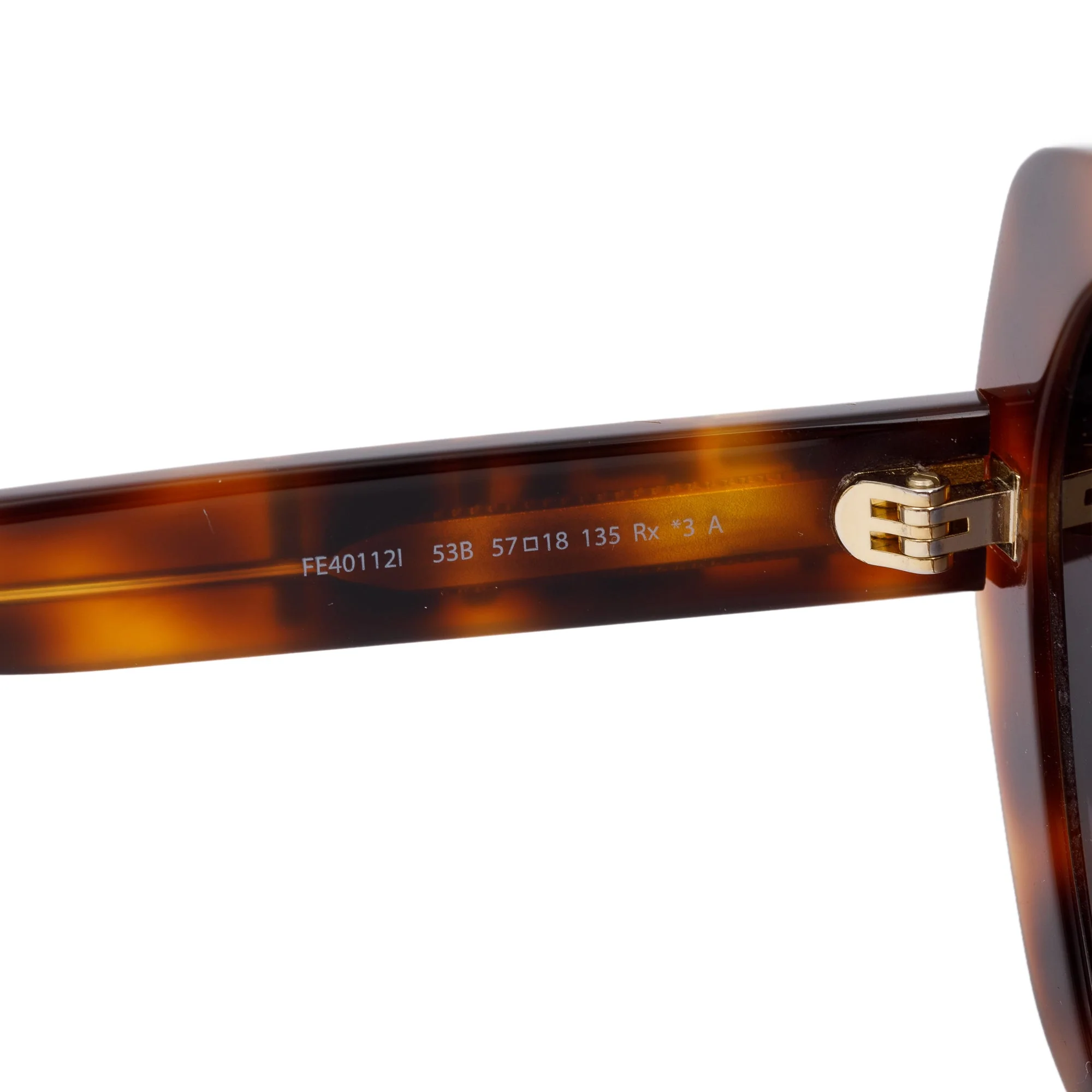 Fendi FE401121 Tortoise Acetate Lettering Square Sunglasses w/ Box - Image 4