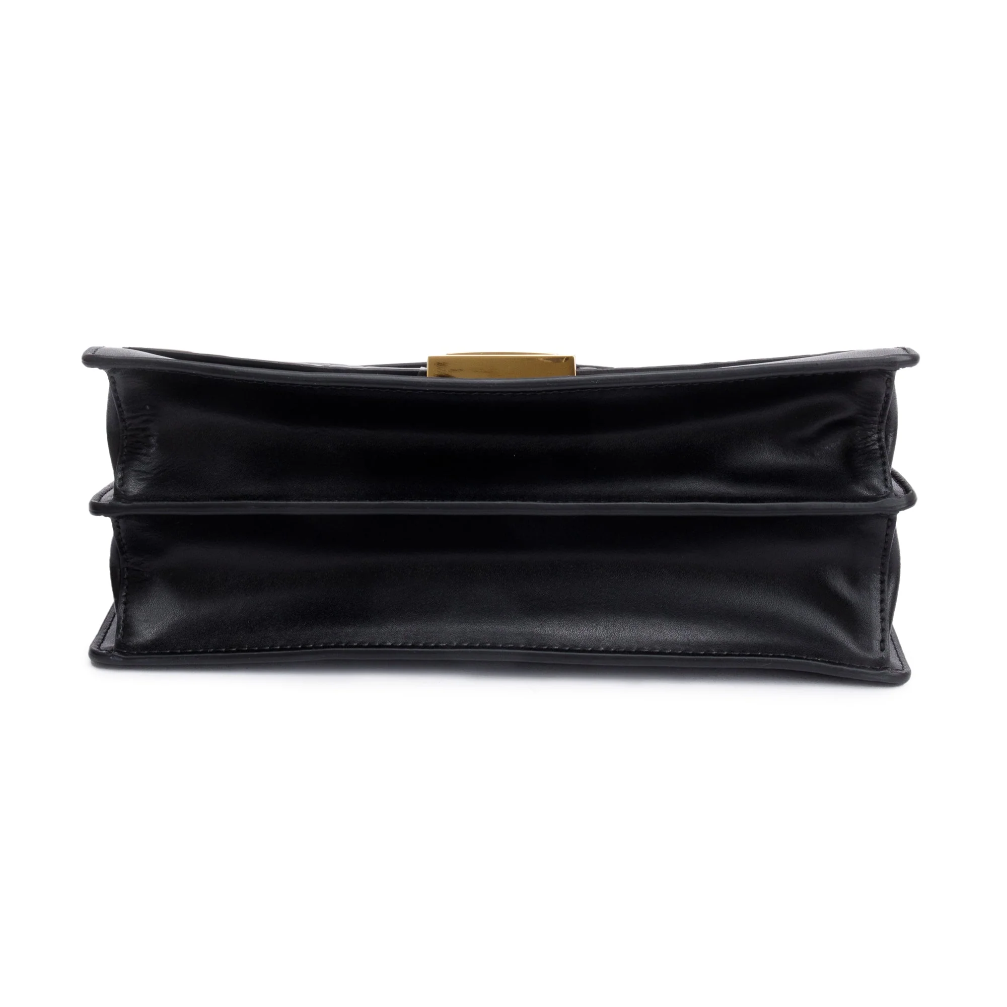 Fendi FF Embossed & Black Calfskin Leather Kan I Shoulder Bag w/ Straps - Image 6