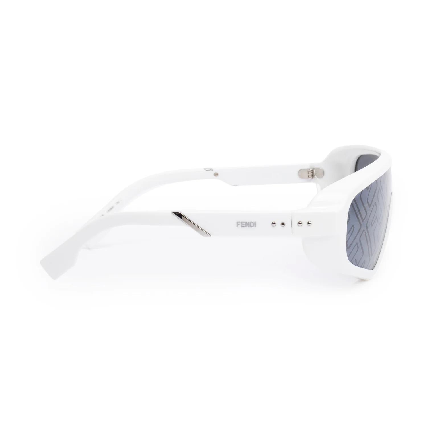 Fendi FF M0084/S White Acetate Shield Sunglasses w/ Case - Image 3