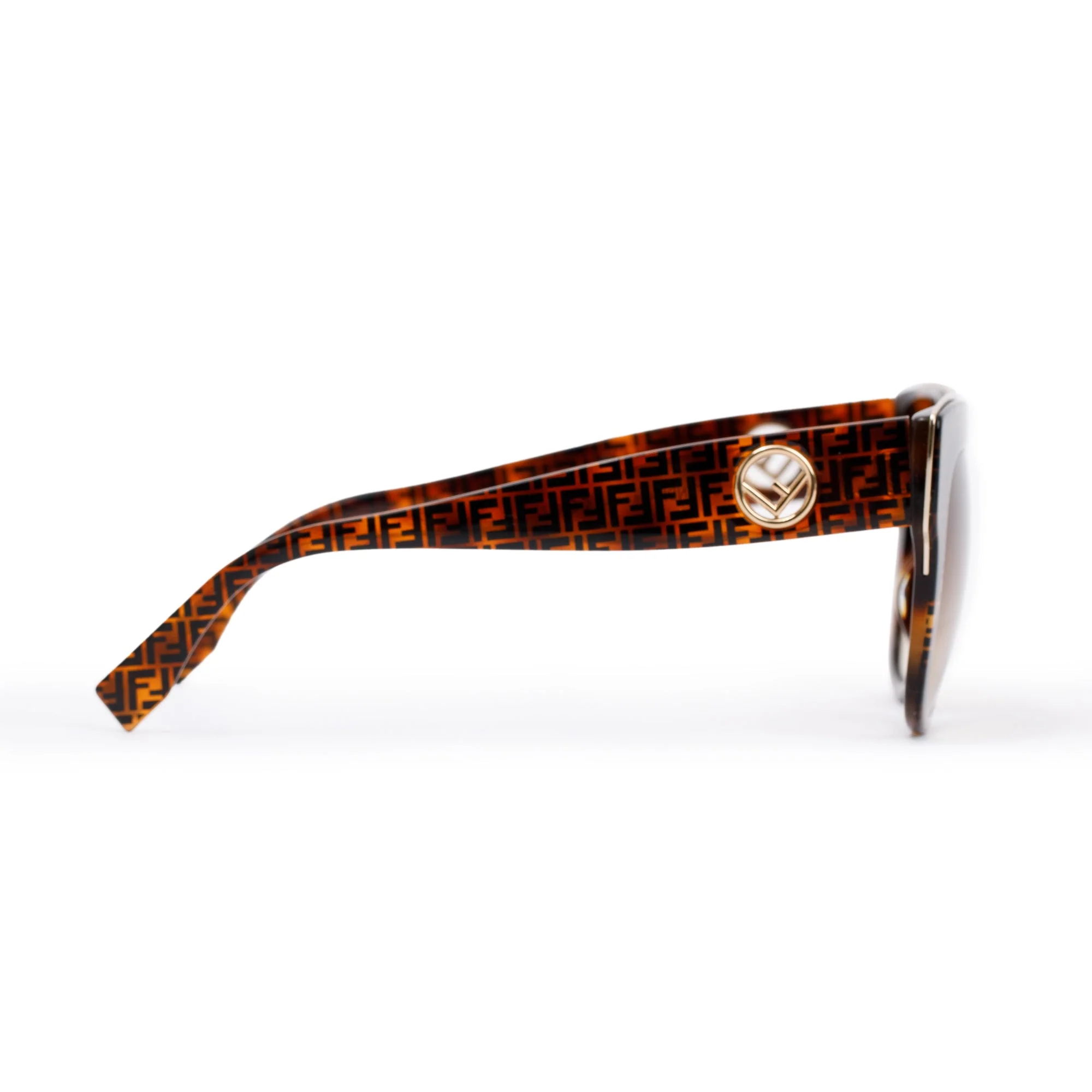 Fendi FF0359/G/S Havana Acetate Zucca FF Logo Oversize Sunglasses - Image 2