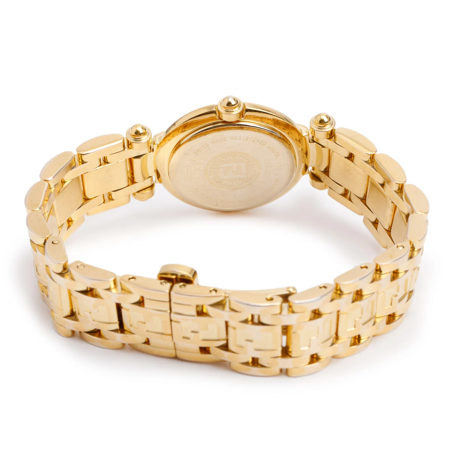 Fendi Gold-Plated Stainless Steel 770L Series 25 MM Quartz Watch Mother of Pearl Dial - Image 3