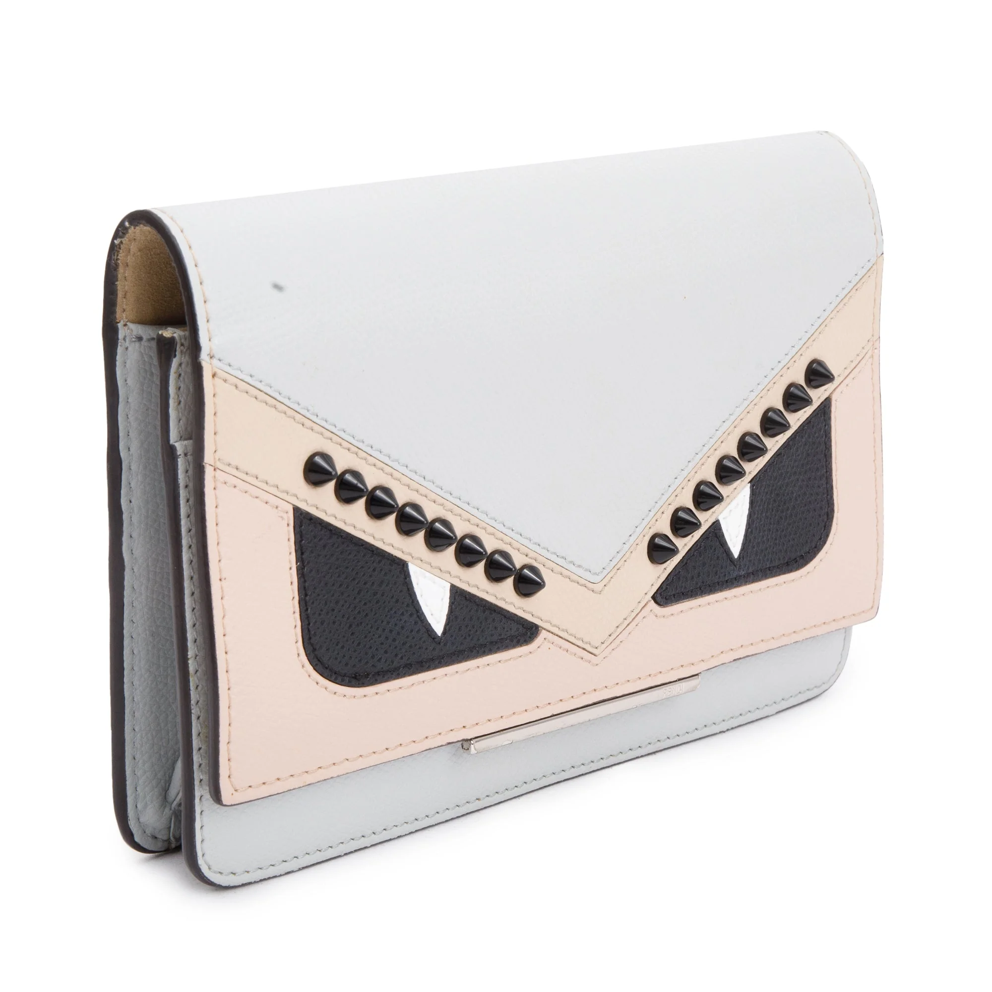 Fendi Multicolour Leather Monster Eyes Tube Wallet on Chain - Image 3