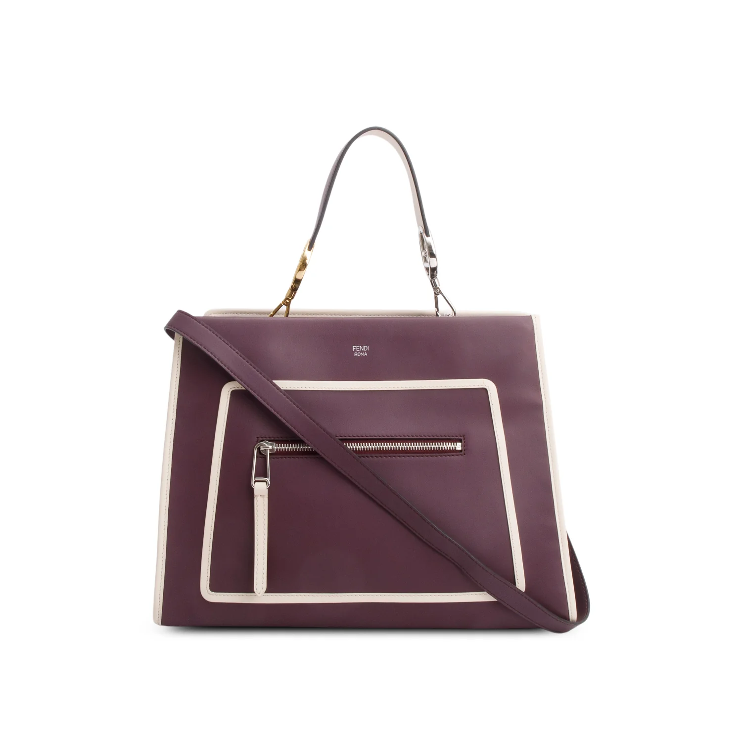 Fendi Purple Calfskin Medium Runaway Tote w/ Straps