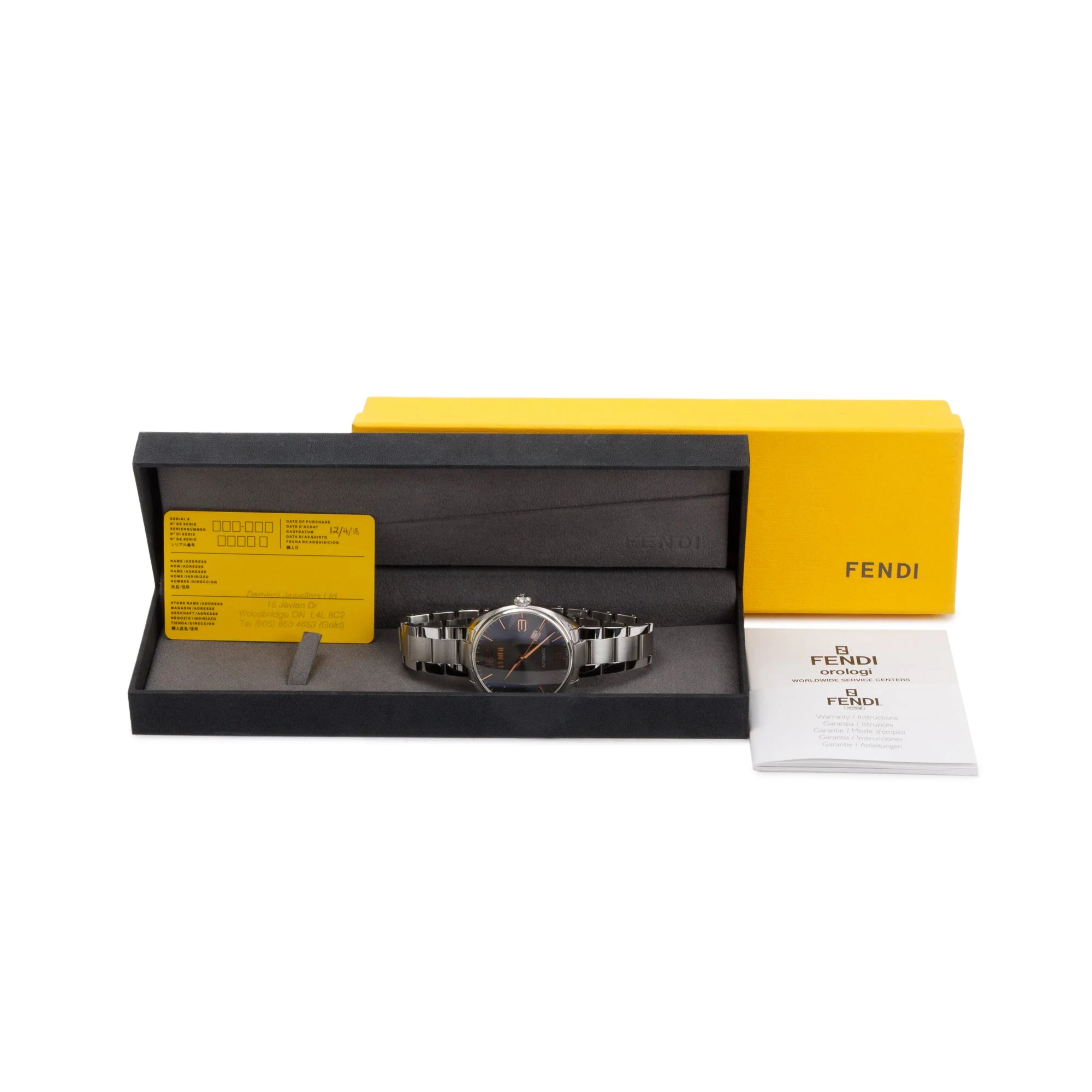 Fendi Stainless Steel Fendimatic 42 MM Automatic Watch w/ Box & Papers - Image 2