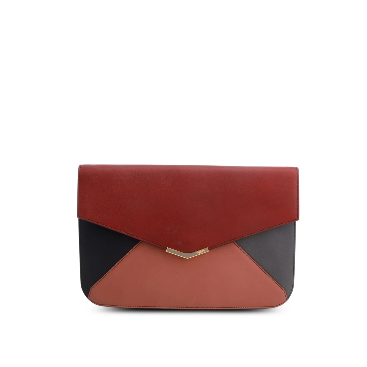 Fendi Tri-Colour Vitello 2Jours Envelope Clutch