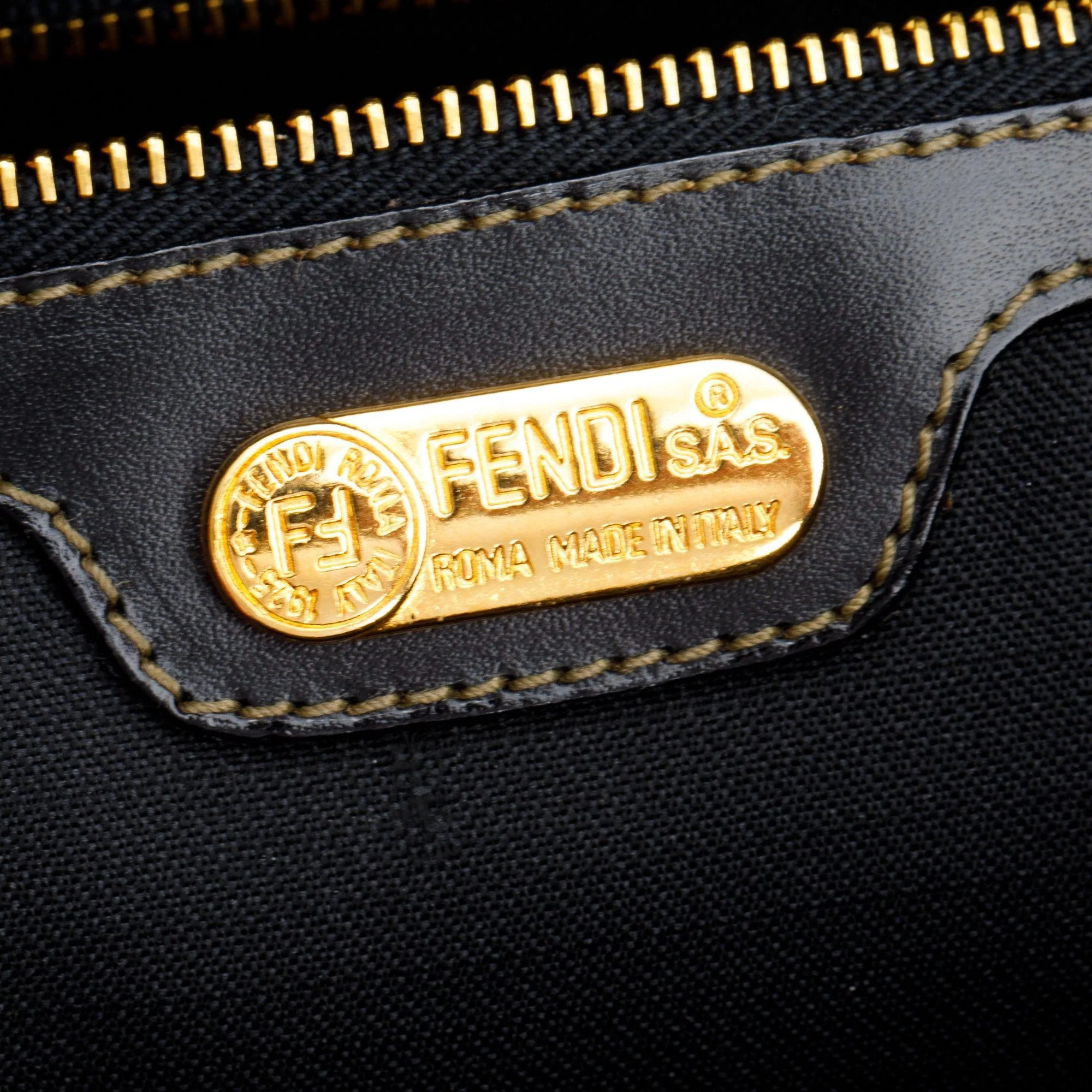 Fendi Vintage Brown Pequin Coated Canvas Crossbody Bag - Image 8