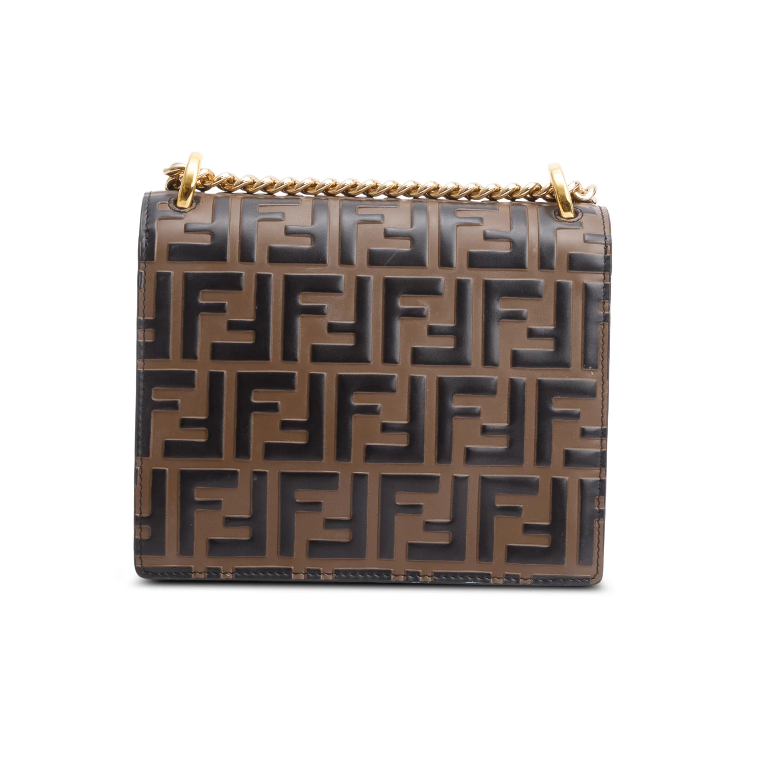 Fendi Vitello Liberty Bi-Color FF 1974 Embossed Small Kan U Shoulder Bag w/ Box - Image 6