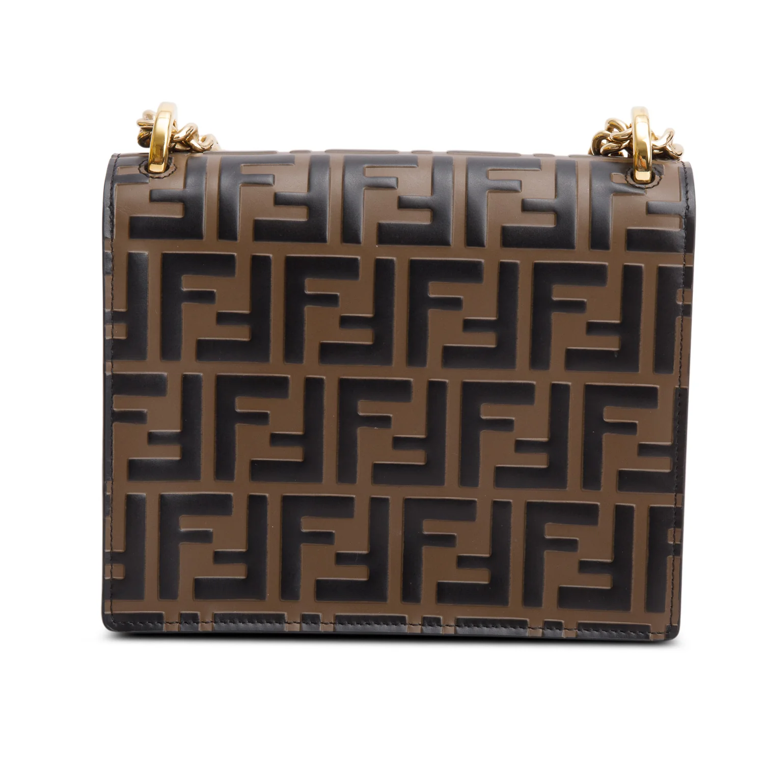 Fendi Vitello Liberty Bi-Color FF 1974 Embossed Small Kan U Shoulder Bag w/ Box - Image 6