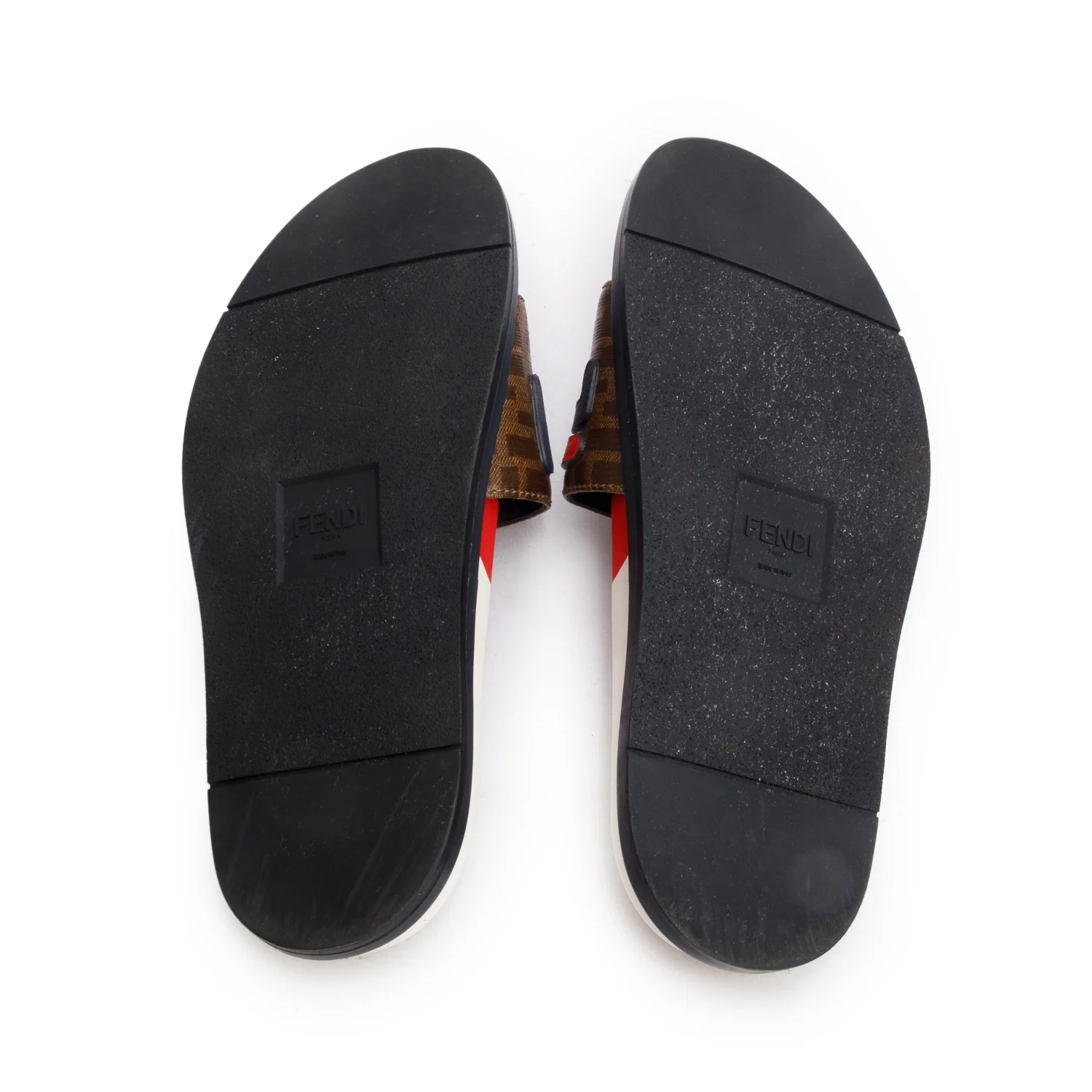 Fendi x Fila Zucca FF Logo Canvas Rubber Slides, Men’s Size 8 w/ Box - Image 6