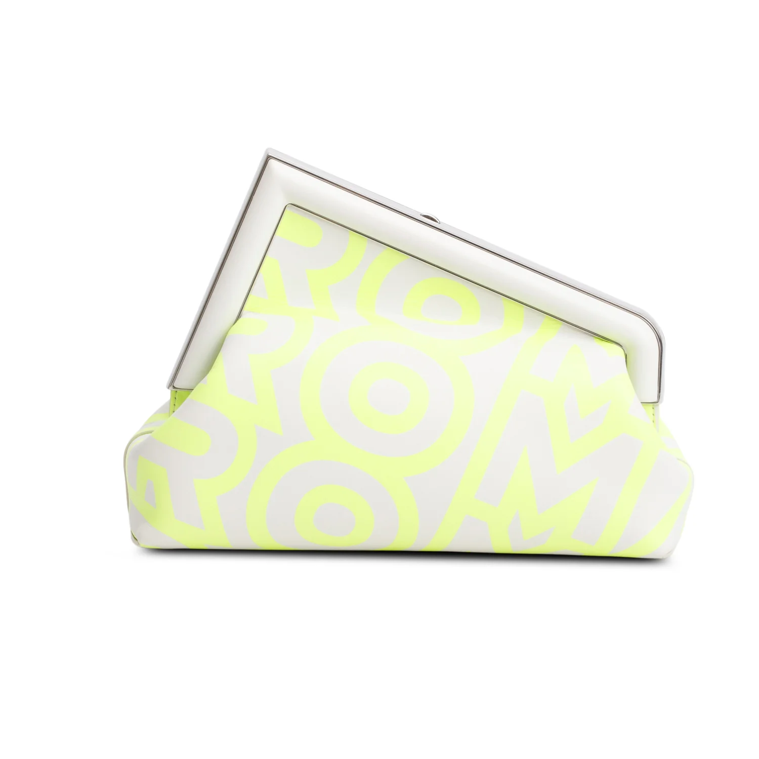 Fendi x Marc Jacobs 2023 Grey/Neon Green Vitello Logo Print Fendi First w/ Strap - Image 5
