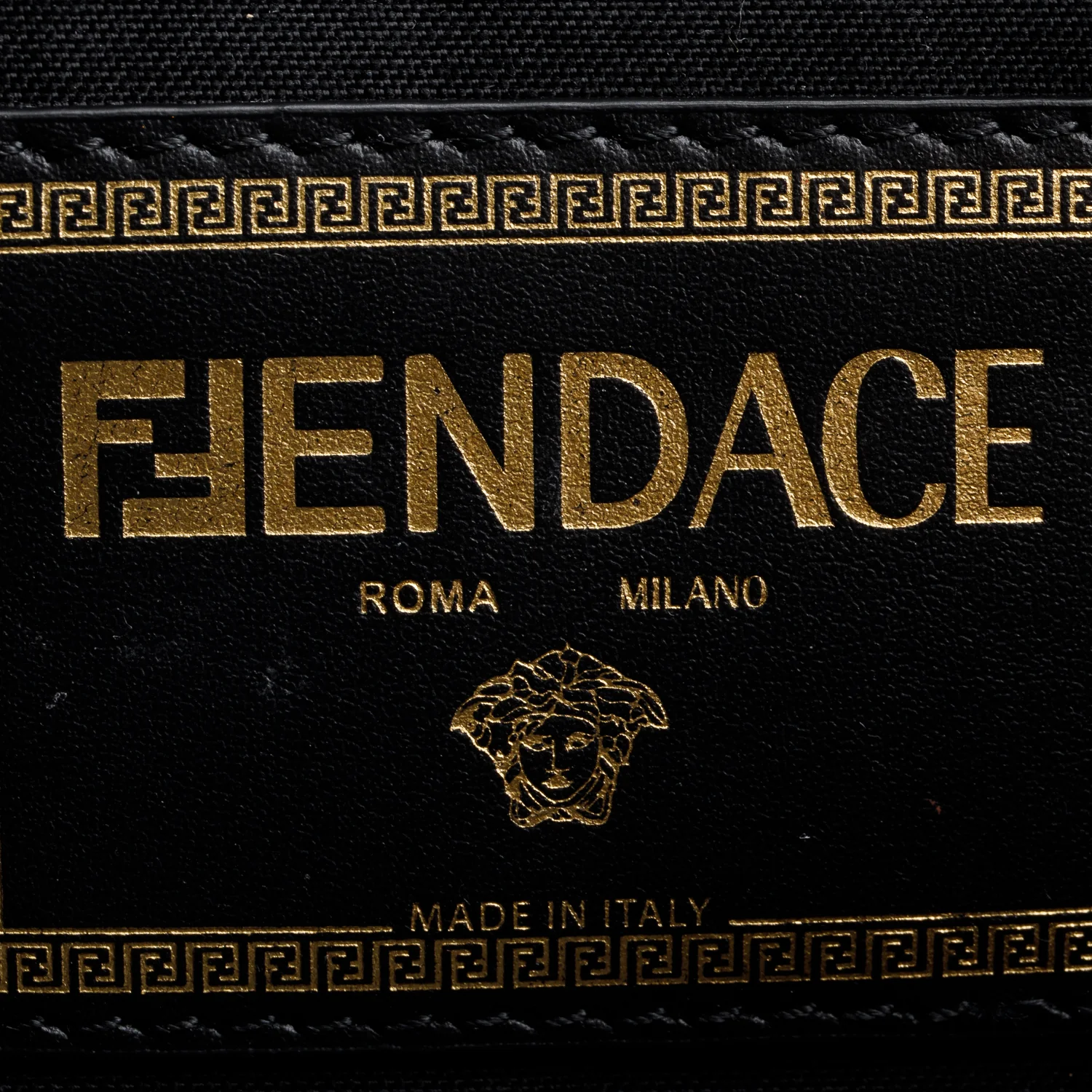 Fendi x Versace Black Leather Clutch - Image 8