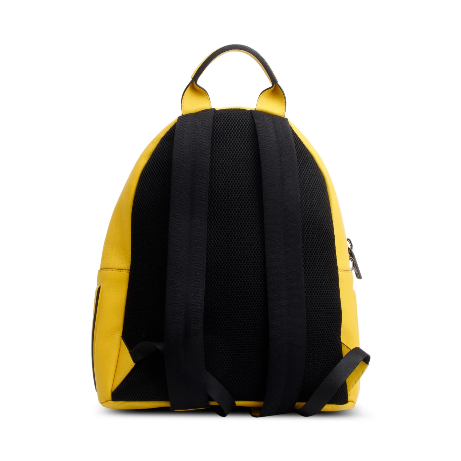 Fendi Yellow Calfskin Leather Embossed Logo Backpack - Image 4
