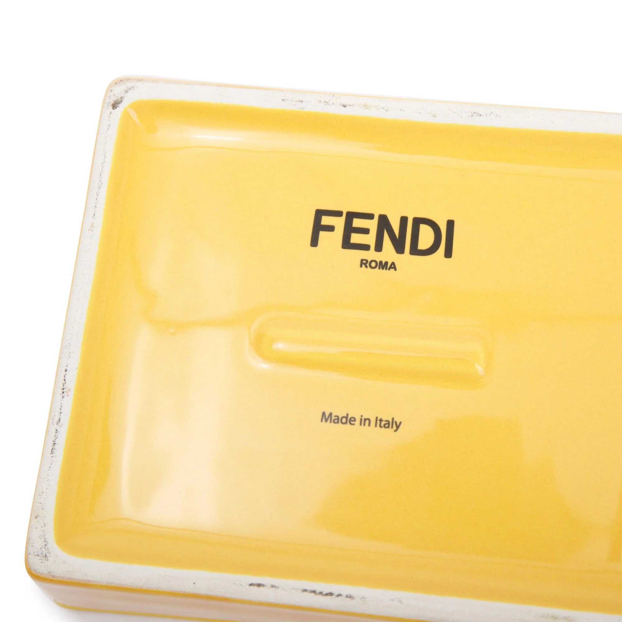 Fendi Yellow Ceramic Covered Box w/ Box - Image 5