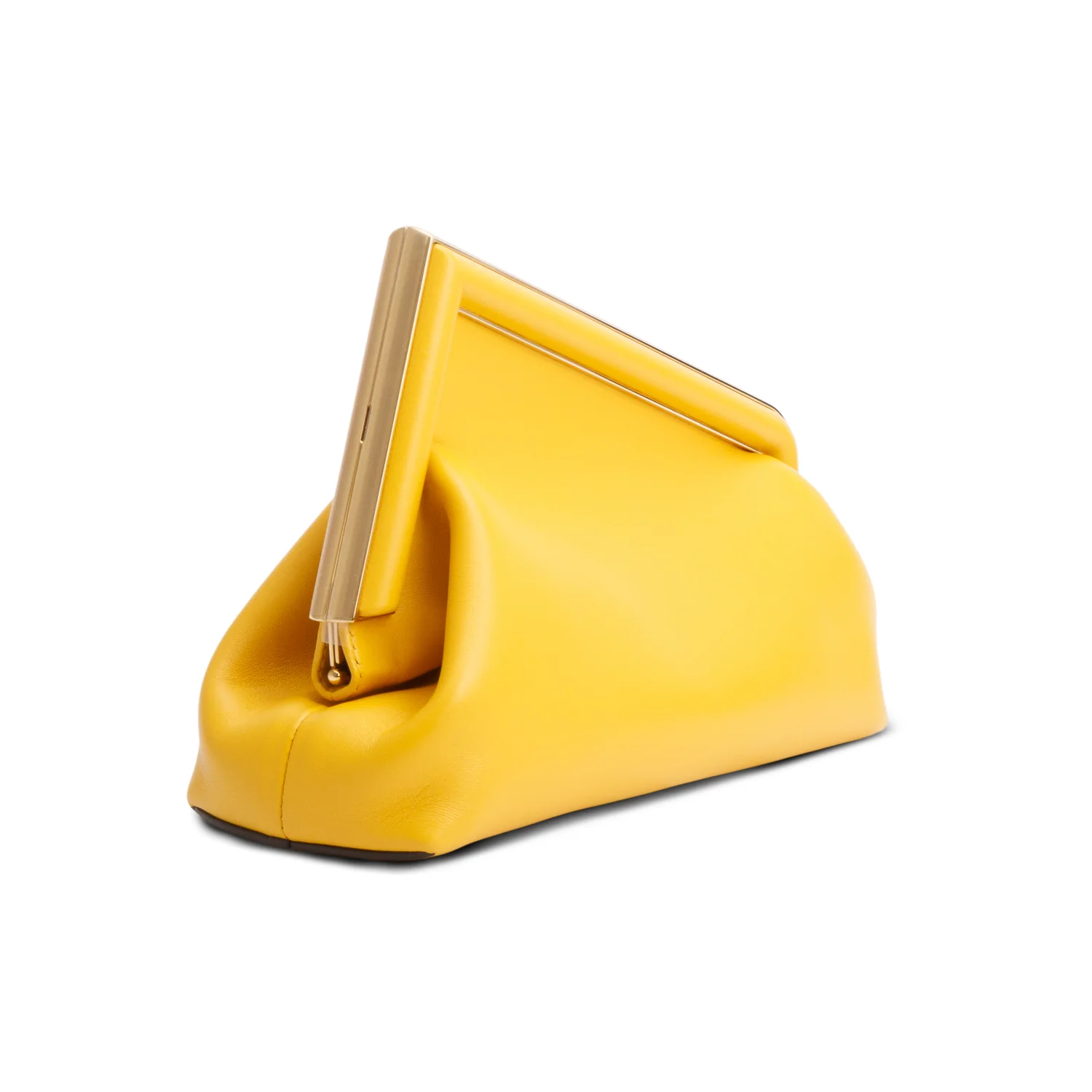 Fendi Yellow Nappa Leather Small Fendi First Bag w/ Strap - Image 5