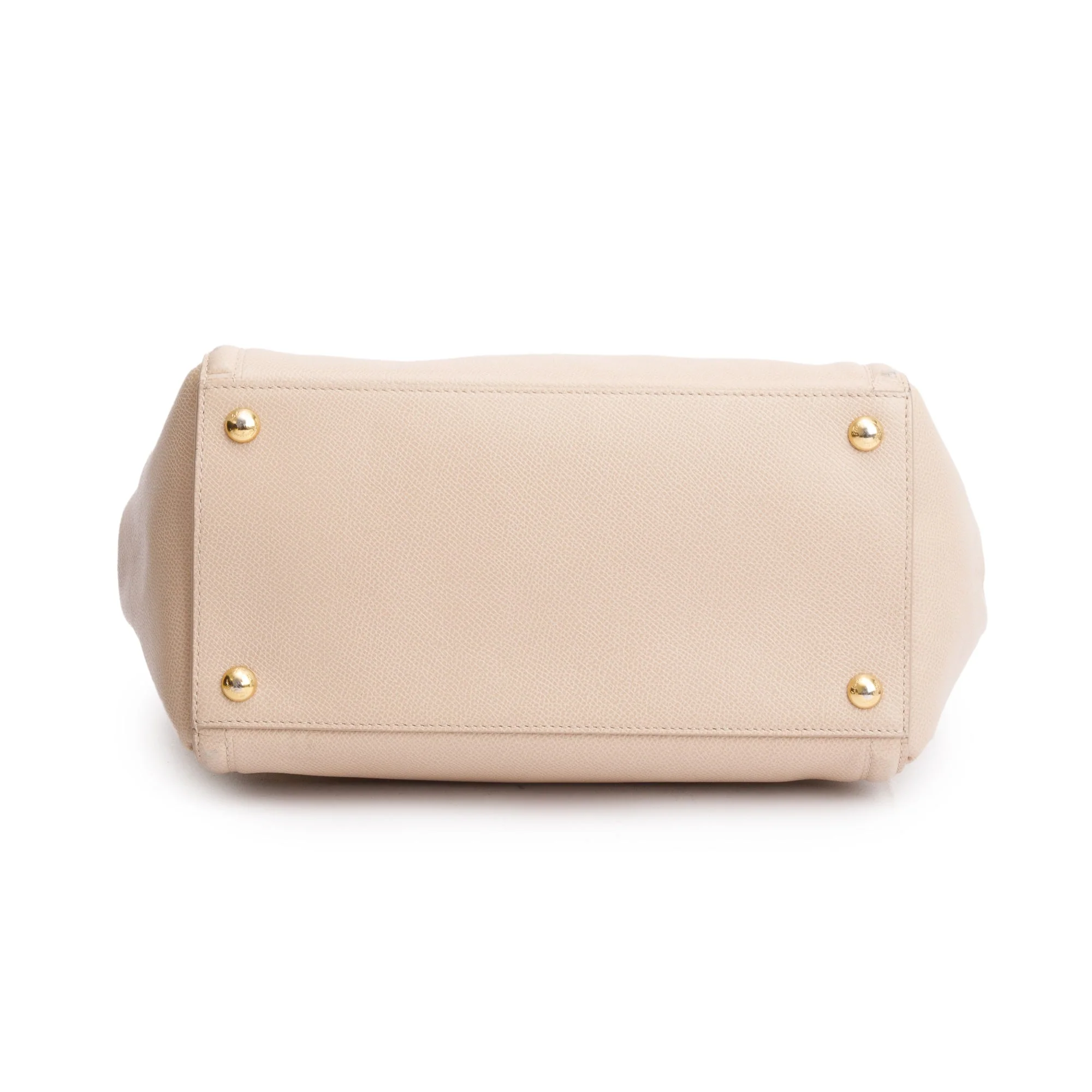 Ferragamo Beige Grained Leather Medium Carrie Vara Shoulder Bag - Image 7