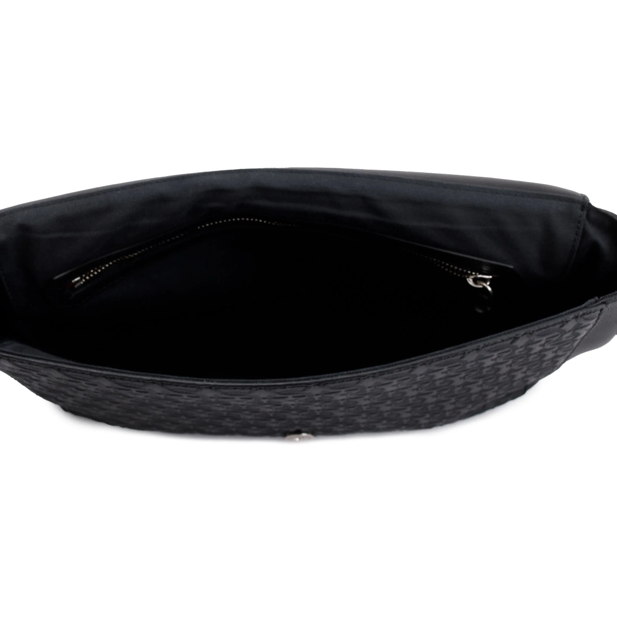 Ferragamo Black Gancio Embossed Leather Messenger Bag - Image 9