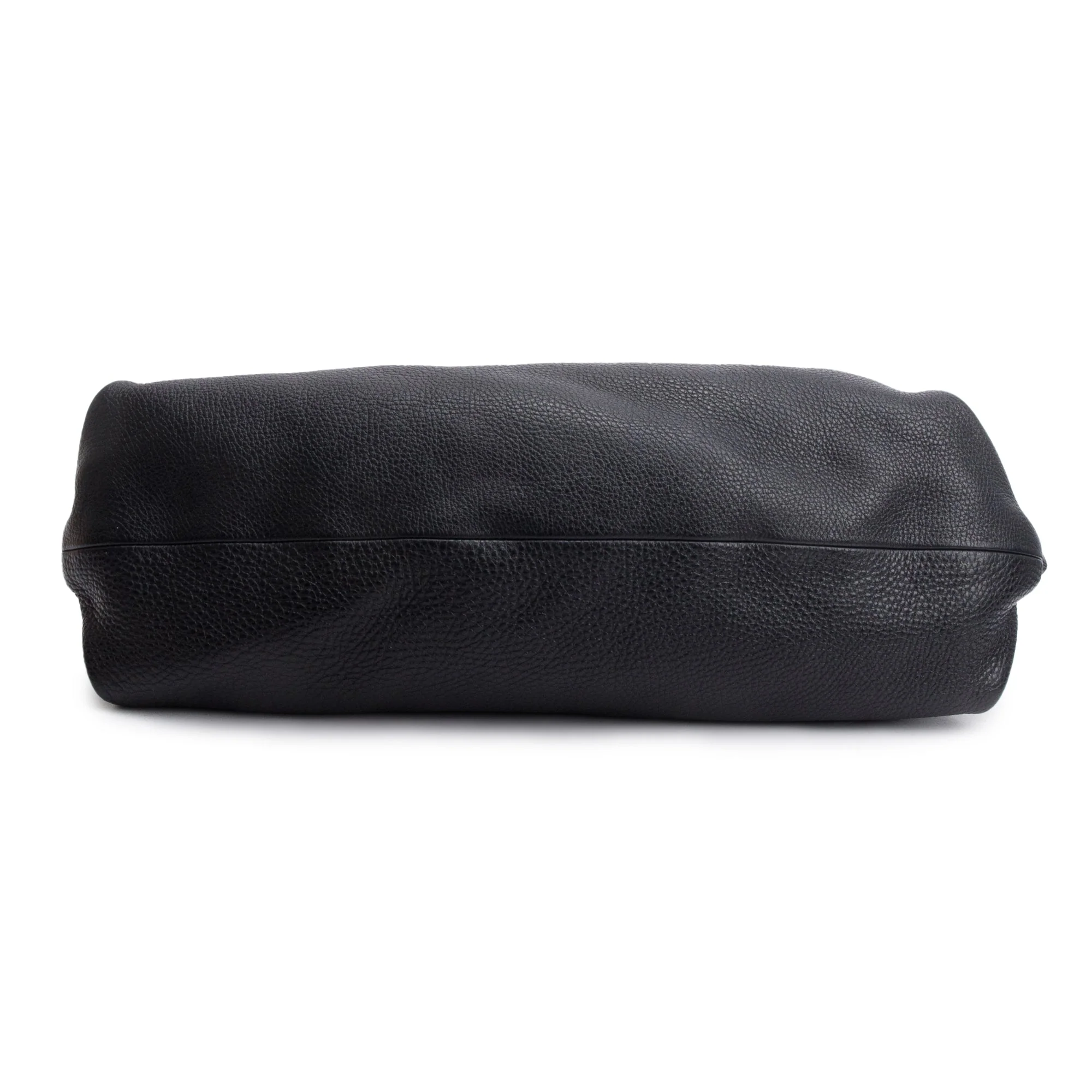Ferragamo Black Grained Calfskin Leather Gancini Hobo Bag - Image 6