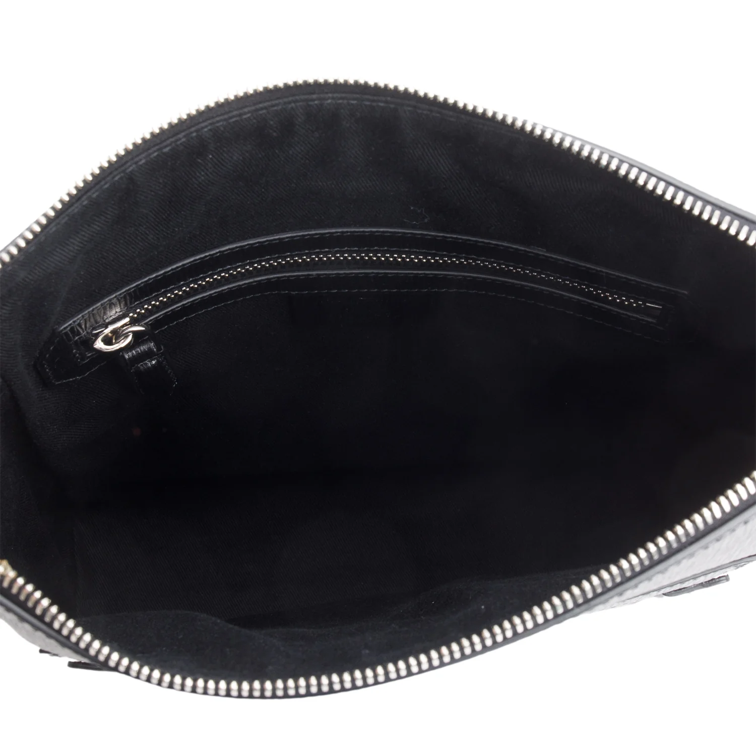 Ferragamo Black Hammered Calf Leather Gancini Messenger Bag - Image 8