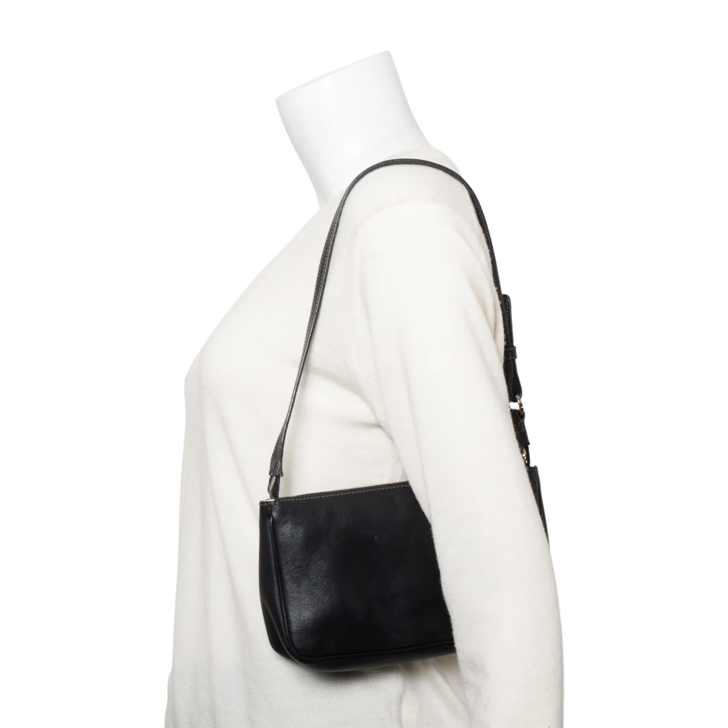 Ferragamo Black Leather Double Gancini Mini Pochetter Bag - Image 2
