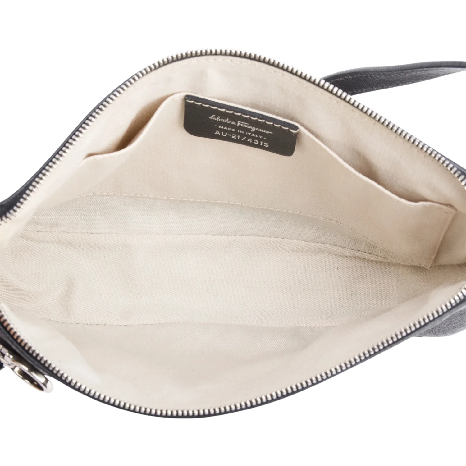 Ferragamo Black Leather Double Gancini Mini Pochetter Bag - Image 8
