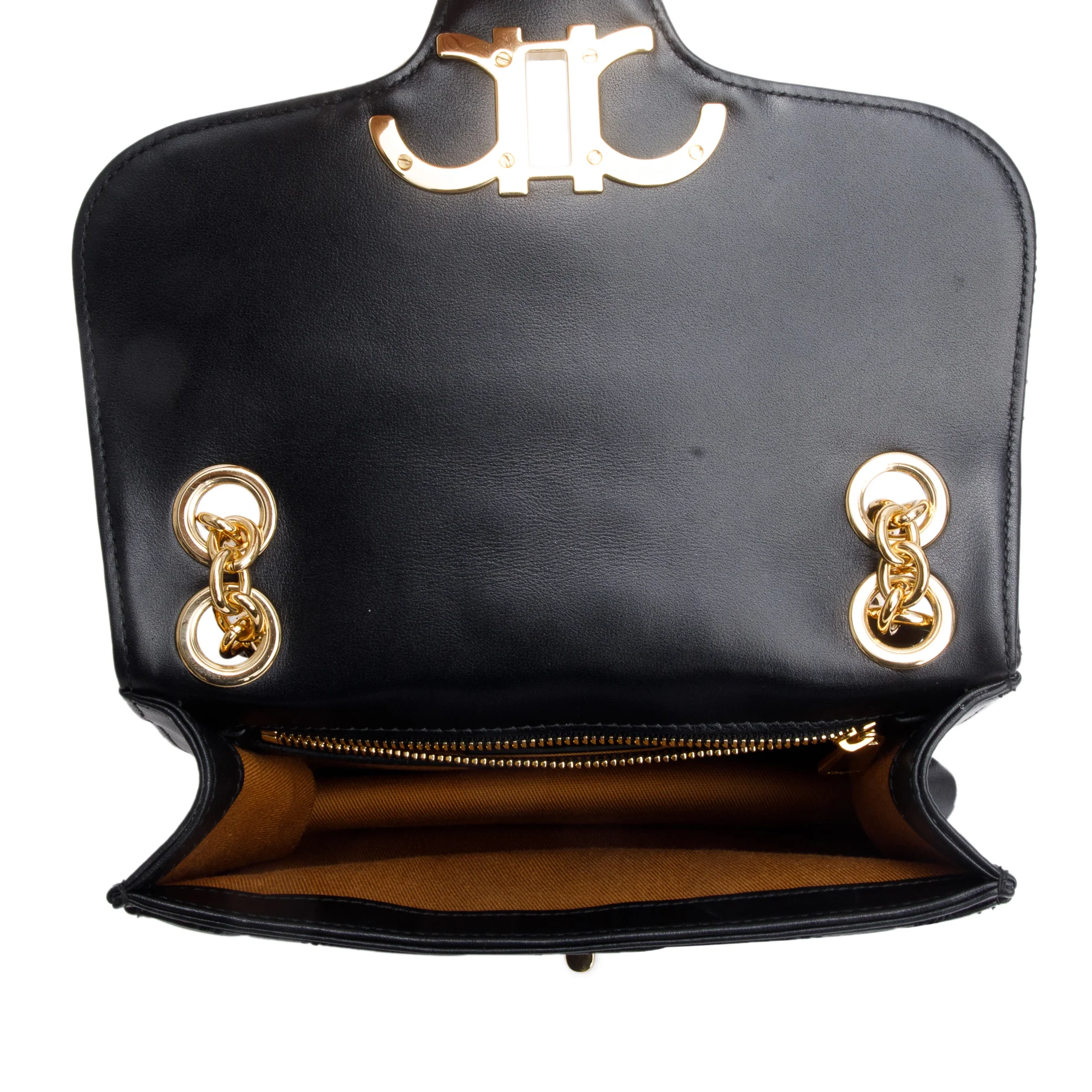 Ferragamo Black Quilted Leather Small Gancini Flap Shoulder Bag - Image 7