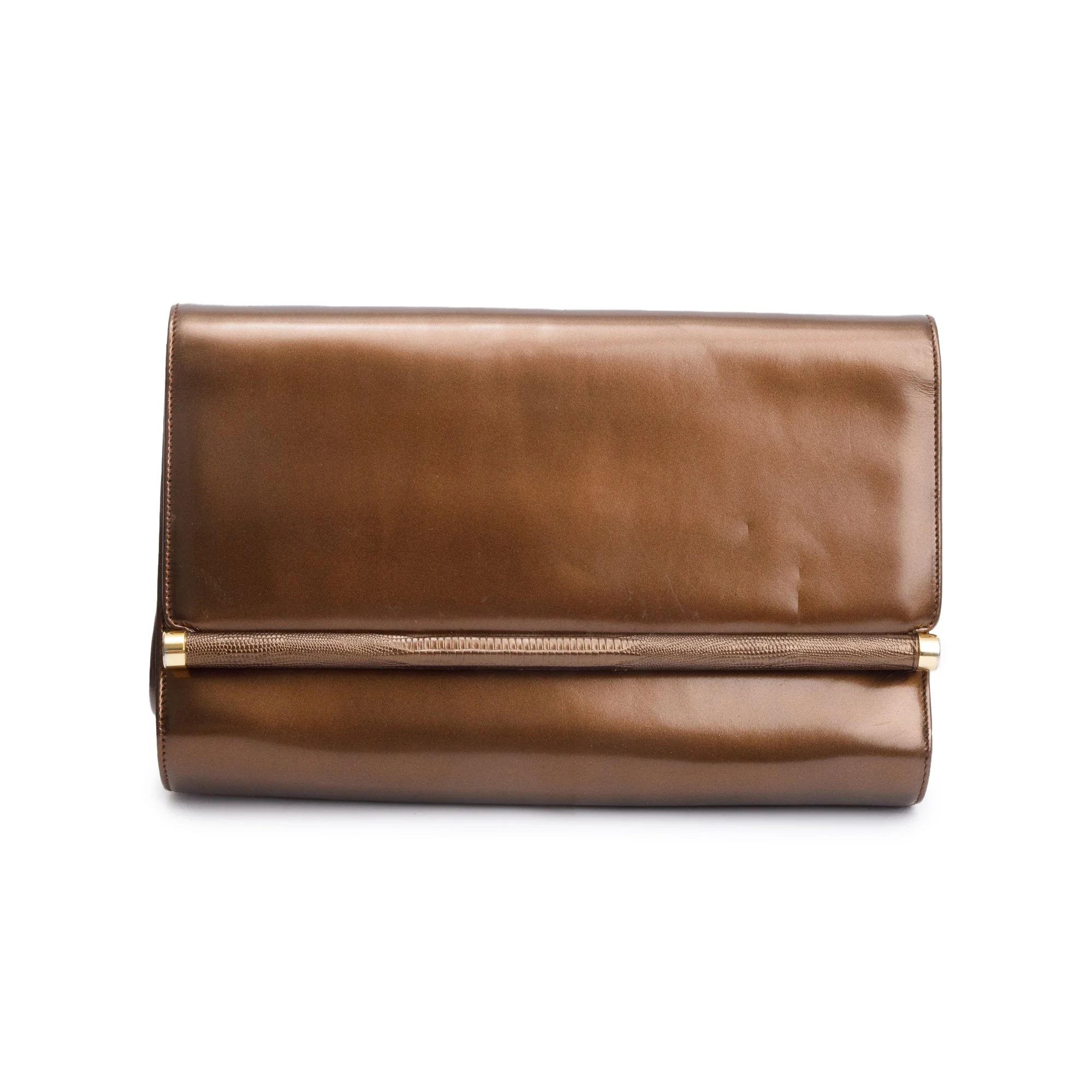Ferragamo Metallic Brown Smooth Calfskin Leather Crossbody Bag - Image 3