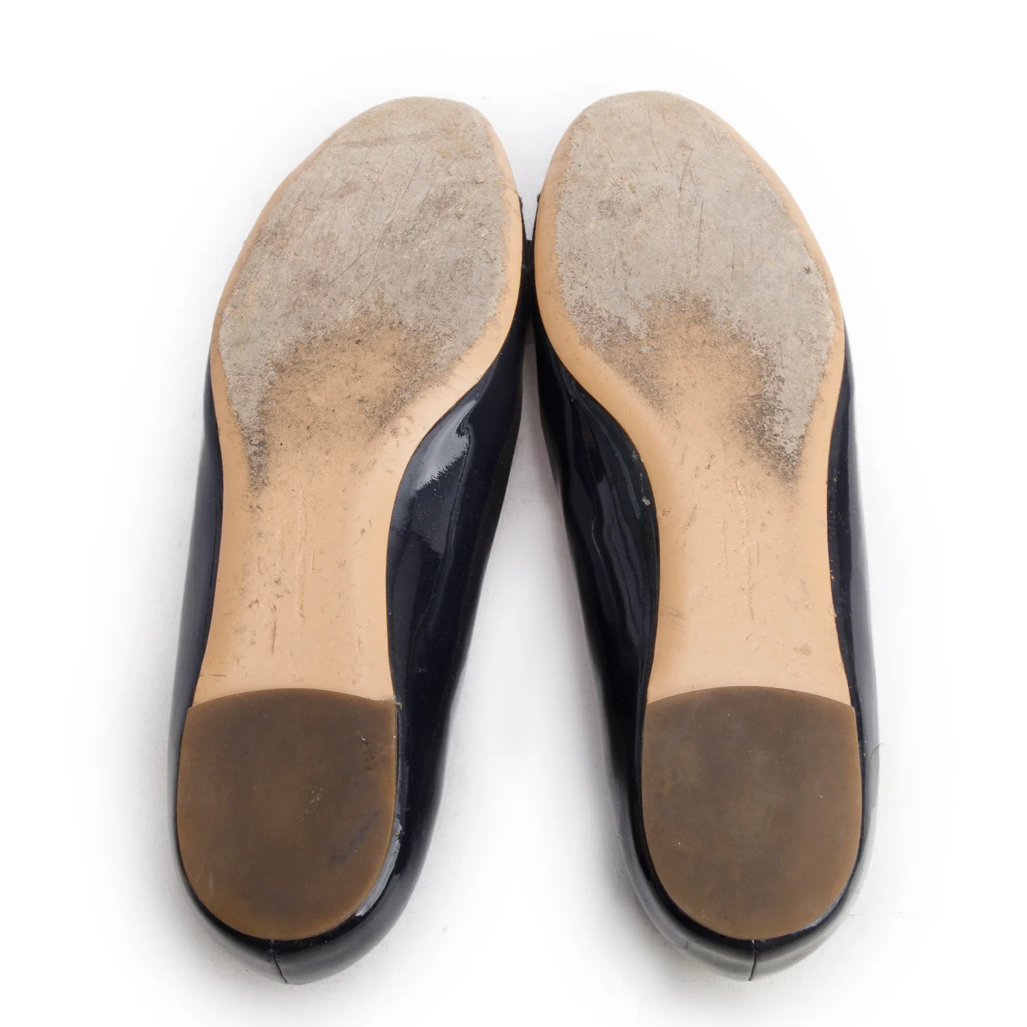 Ferragamo Navy Patent Leather Varina Bow Flats, Women's Size 7 w/ Box - Image 6