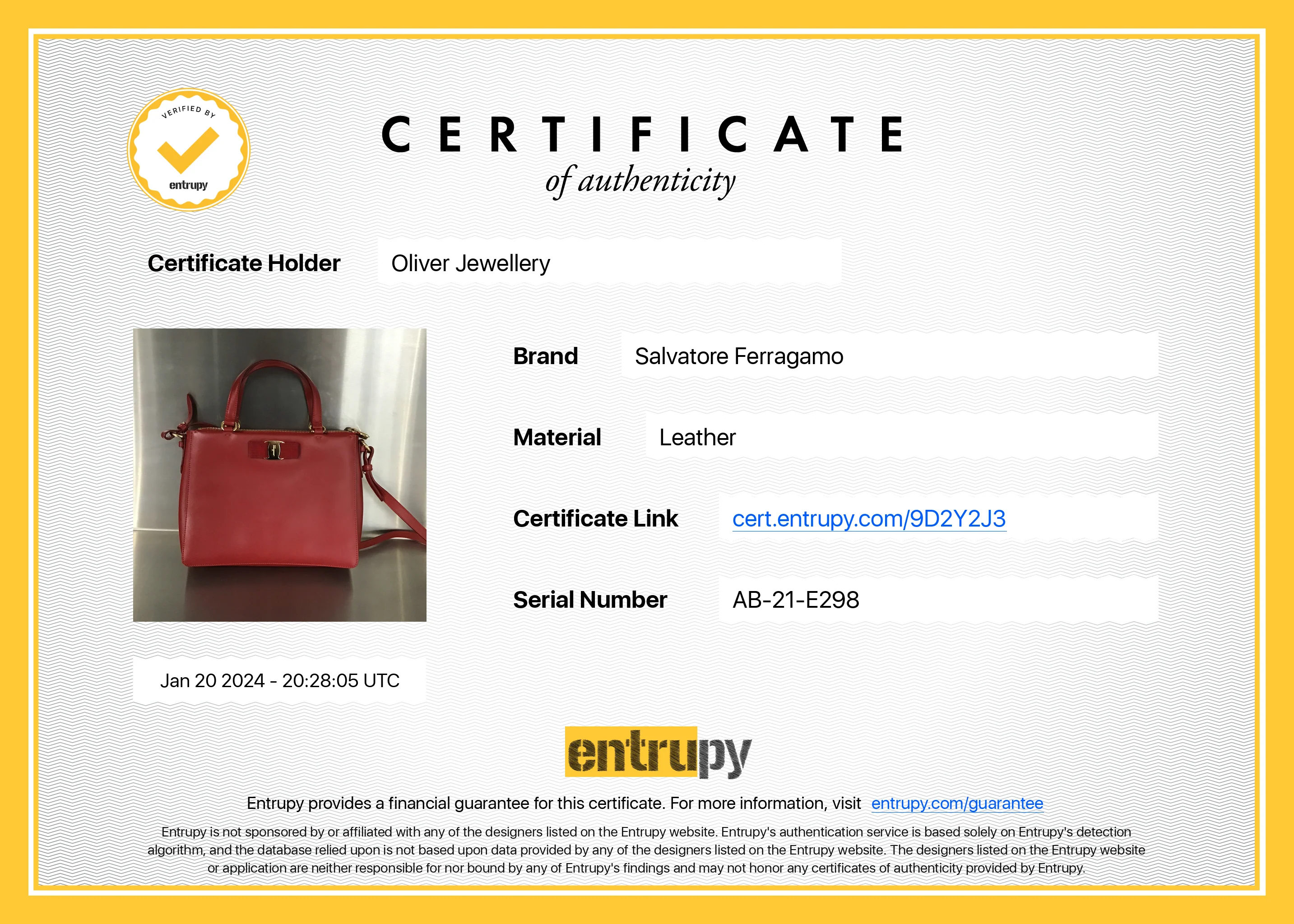 Ferragamo Red Saffiano Leather Vara Bow Tracy Bag - Image 10