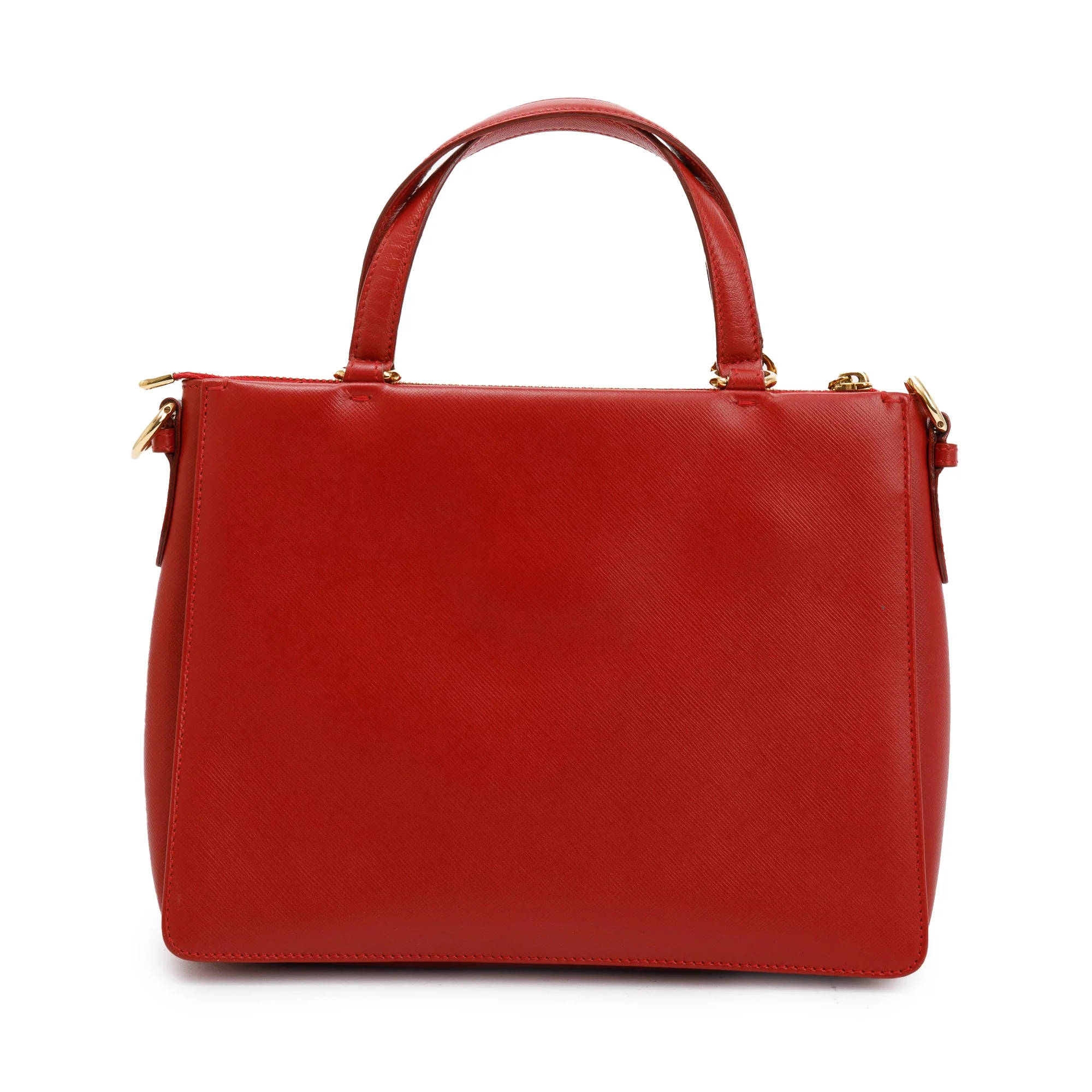 Ferragamo Red Saffiano Leather Vara Bow Tracy Bag - Image 5