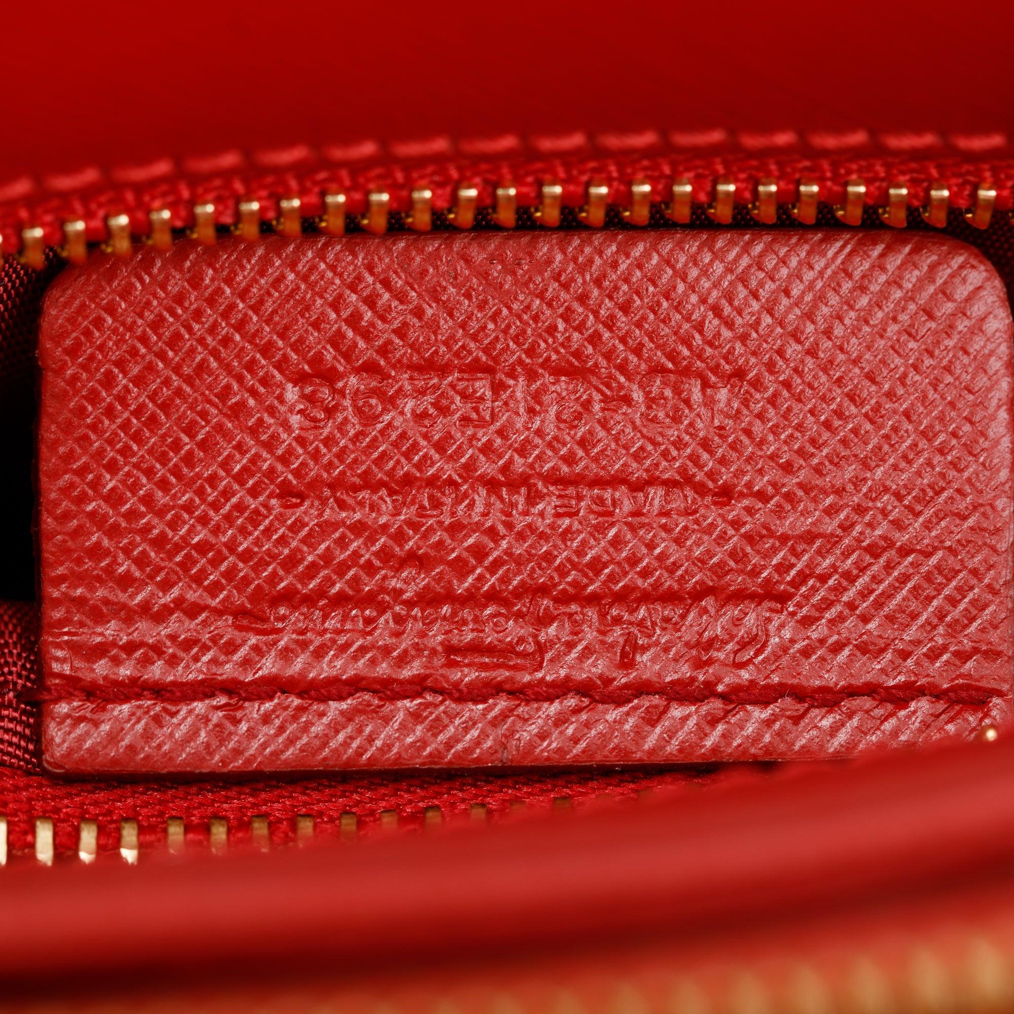 Ferragamo Red Saffiano Leather Vara Bow Tracy Bag - Image 9