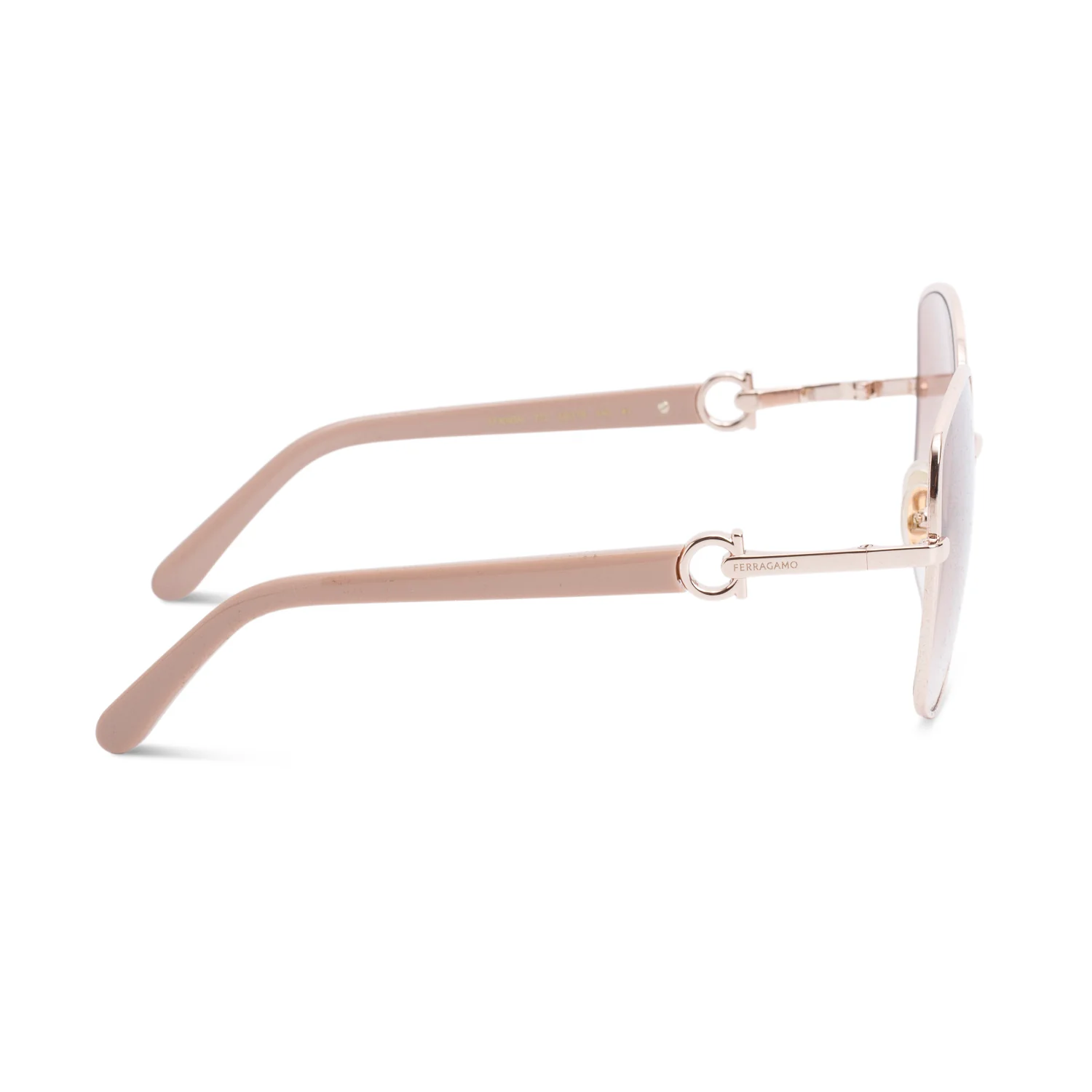 Ferragamo SF304SN Rose Gold Butterfly Sunglasses w/ Case - Image 3