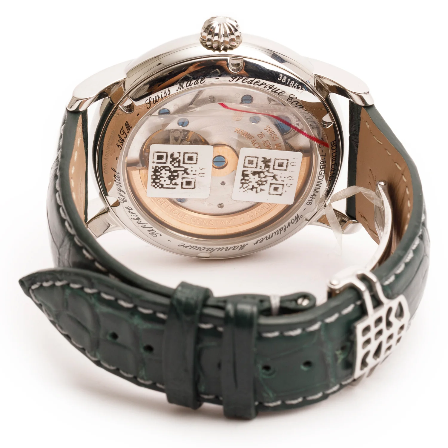Frederique Constant Stainless Steel Classic Manufacture Worldtimer World Time 42 MM Automatic Watch Green Dial - Image 3