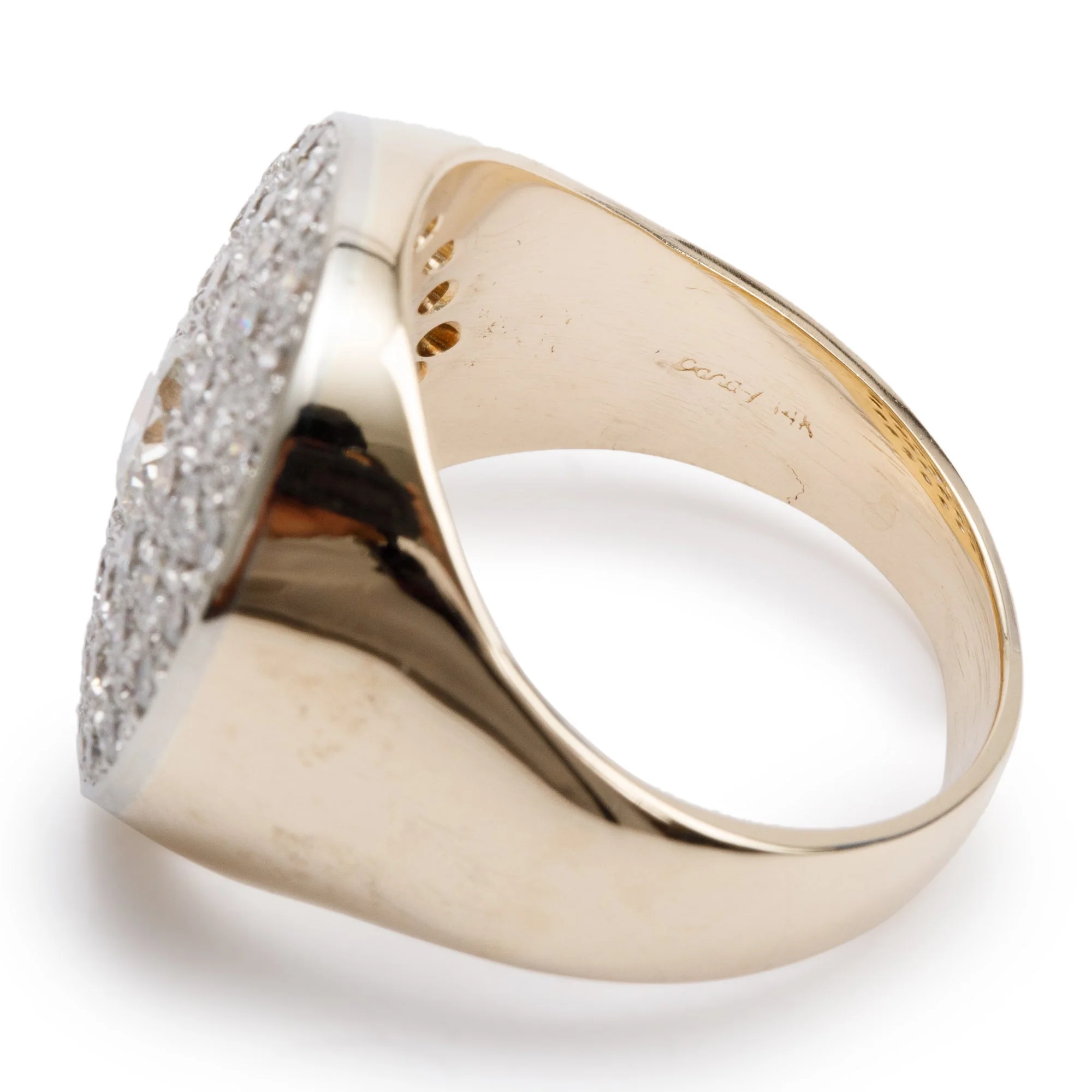 Gents 14k Yellow & White Gold 2.73 tcw. Pave Diamond Ring, Size 10.25 - Image 3