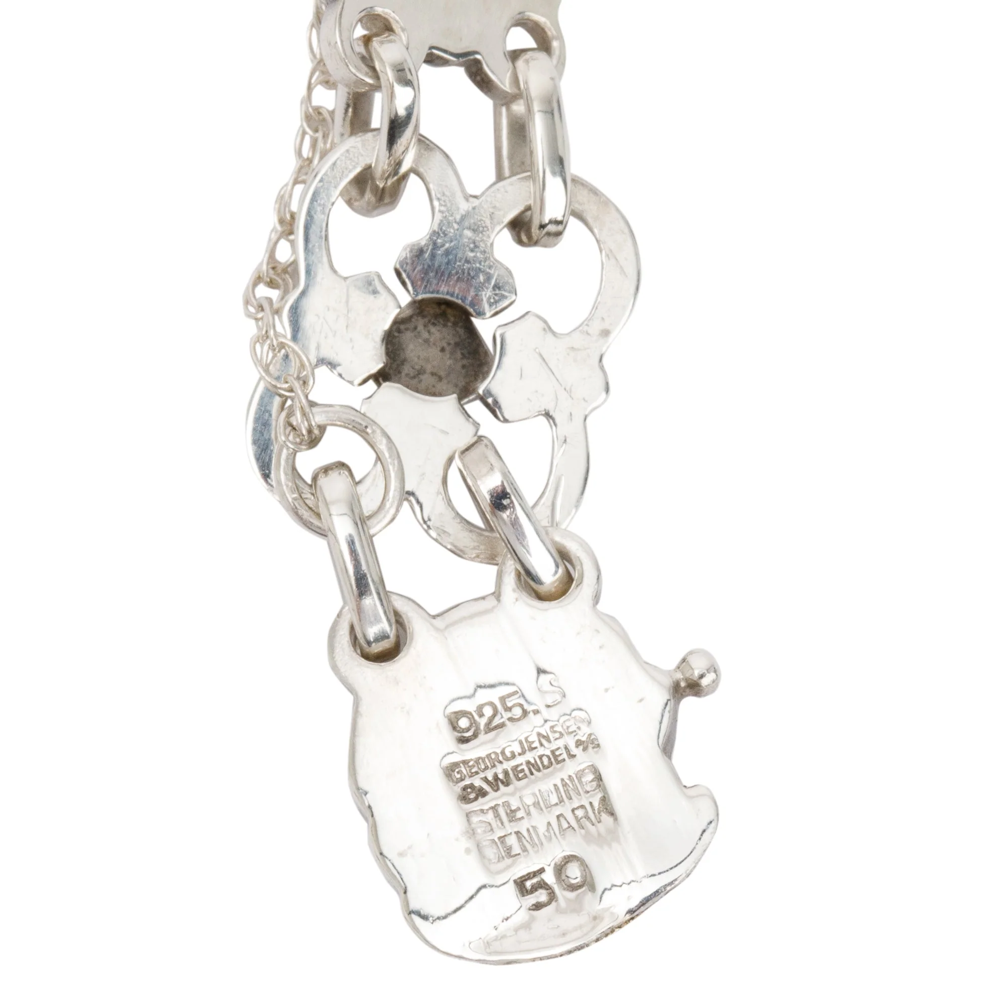 Georg Jensen Sterling Silver #50 Floral Station Bracelet - Image 3