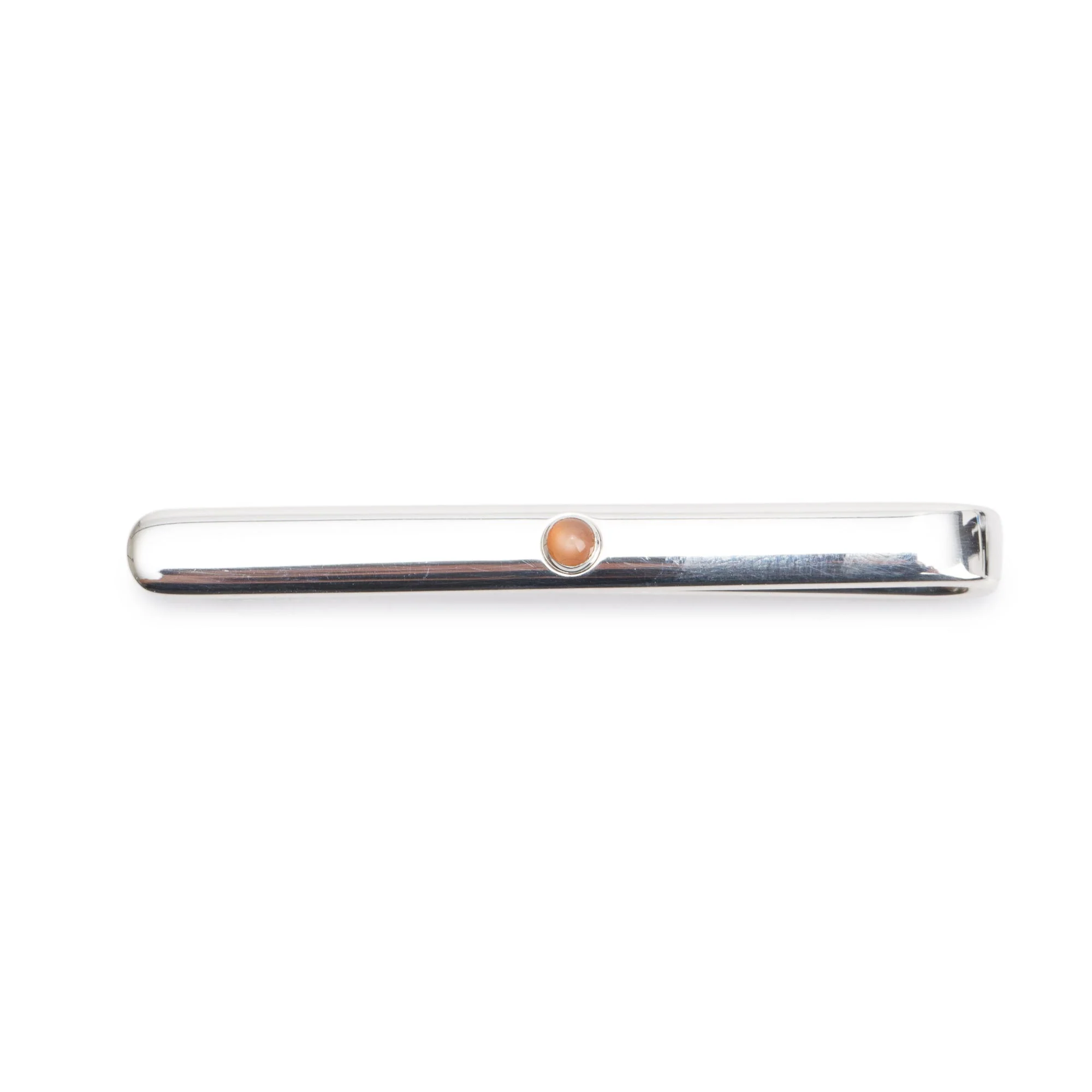 Georg Jensen Sterling Silver Pink Moonstone 203 Tie Clip